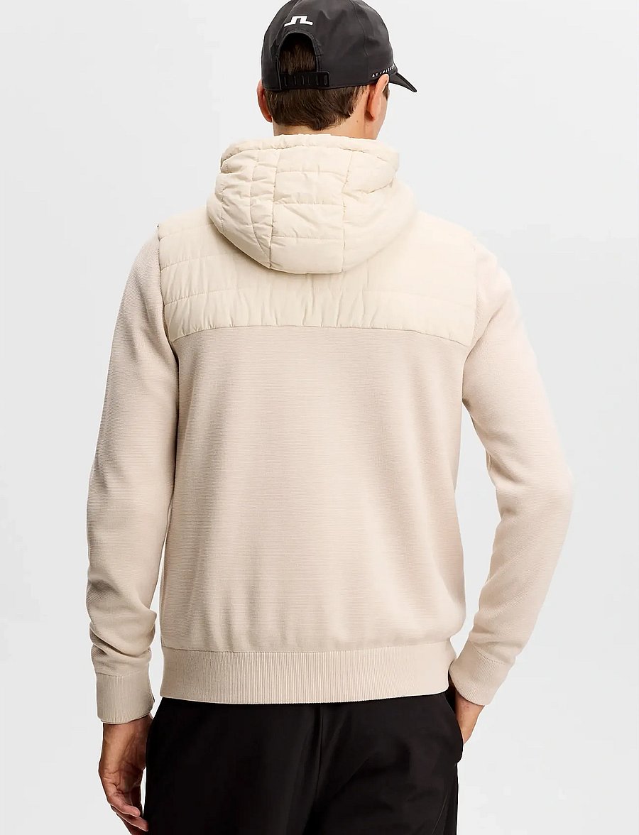 J. Lindeberg - Ebbe Hybrid Knit Hoodie - golfjakker - moonbeam - 2