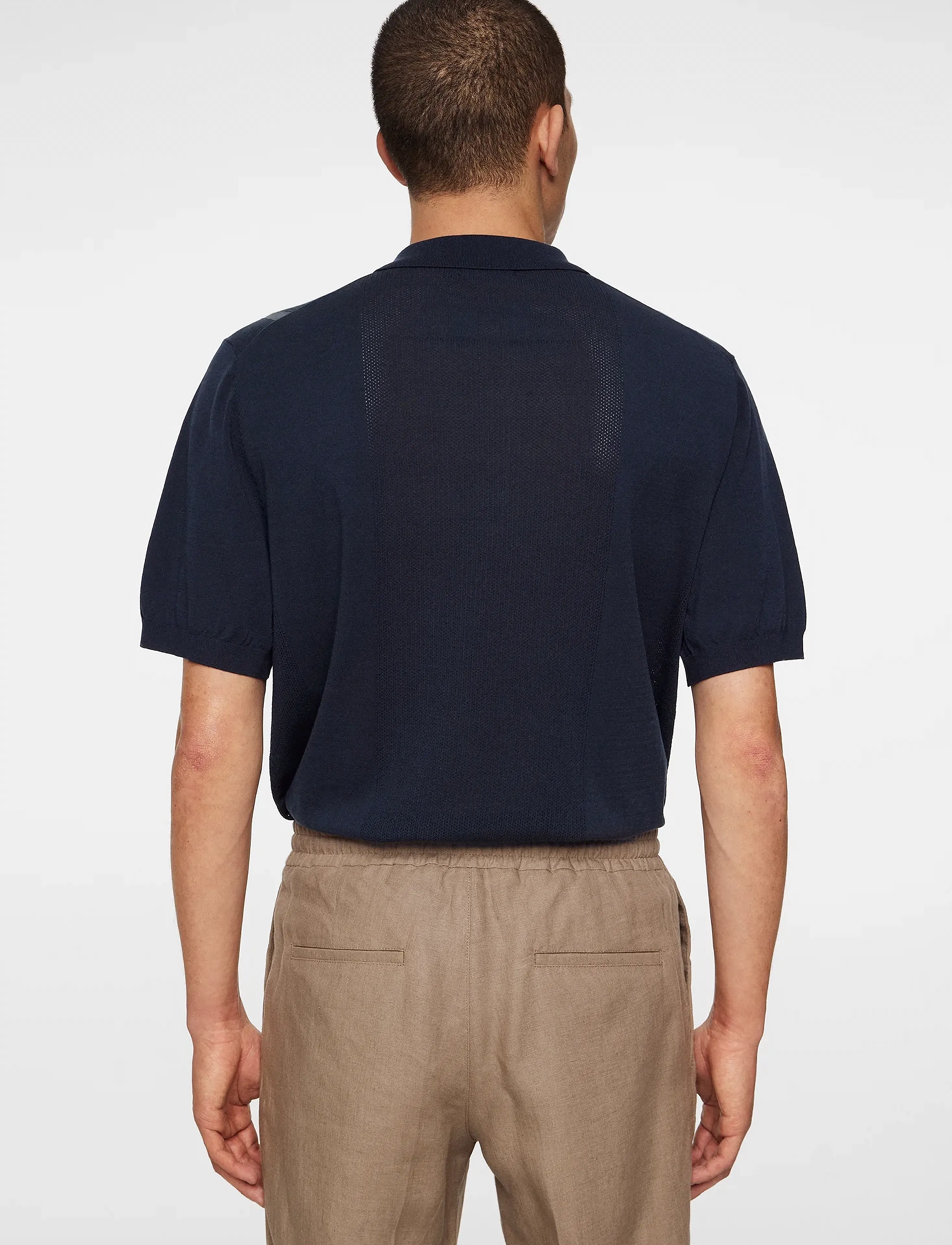 J. Lindeberg - Reymond Stripe Knit Polo - kootud polosärgid - jl navy - 3