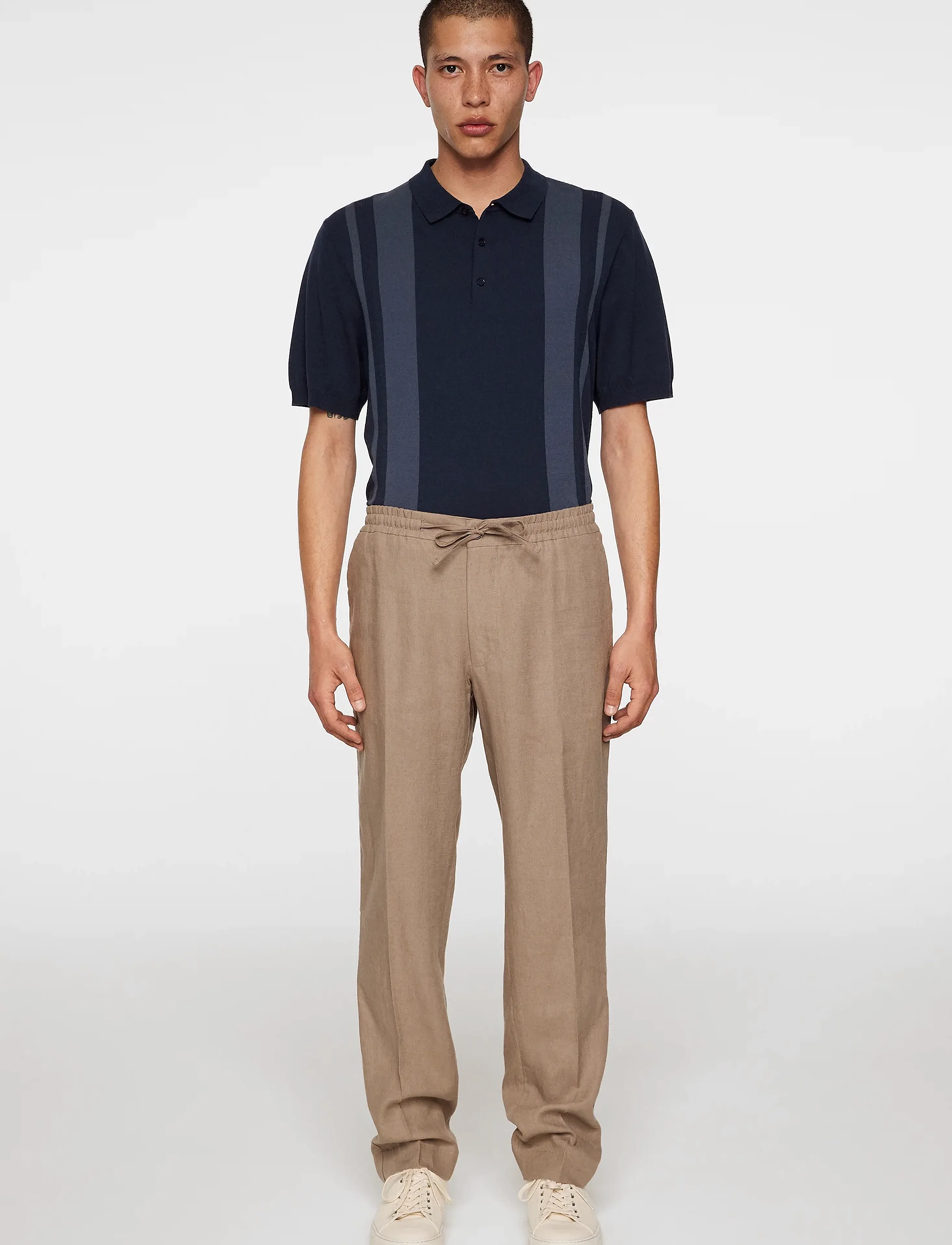 J. Lindeberg - Reymond Stripe Knit Polo - kootud polosärgid - jl navy - 4
