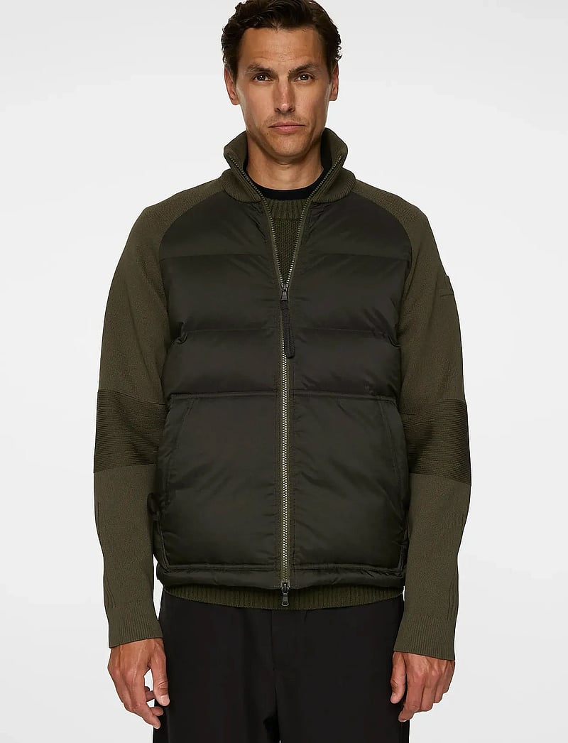 J. Lindeberg - Dome Knit Hybrid Jacket - hybrid-jacken - forest green - 0
