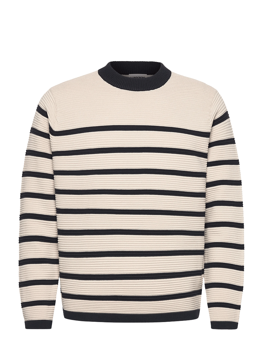 J. Lindeberg - Sawyer Stripe Crew Neck - rund hals - moonbeam - 1