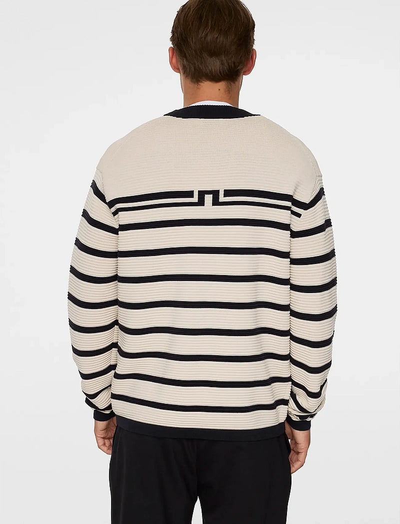 J. Lindeberg - Sawyer Stripe Crew Neck - rundhals - moonbeam - 3