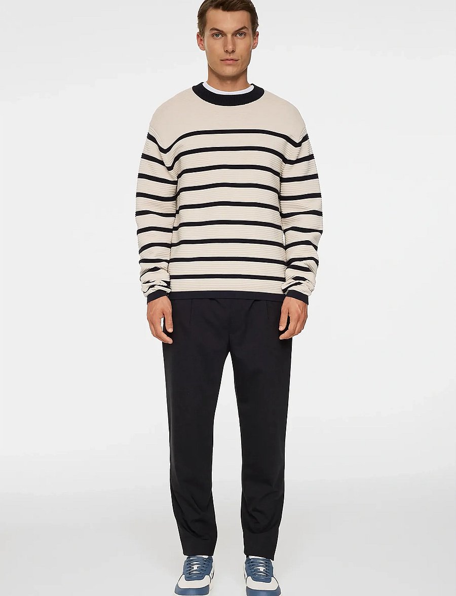 J. Lindeberg - Sawyer Stripe Crew Neck - rund hals - moonbeam - 4