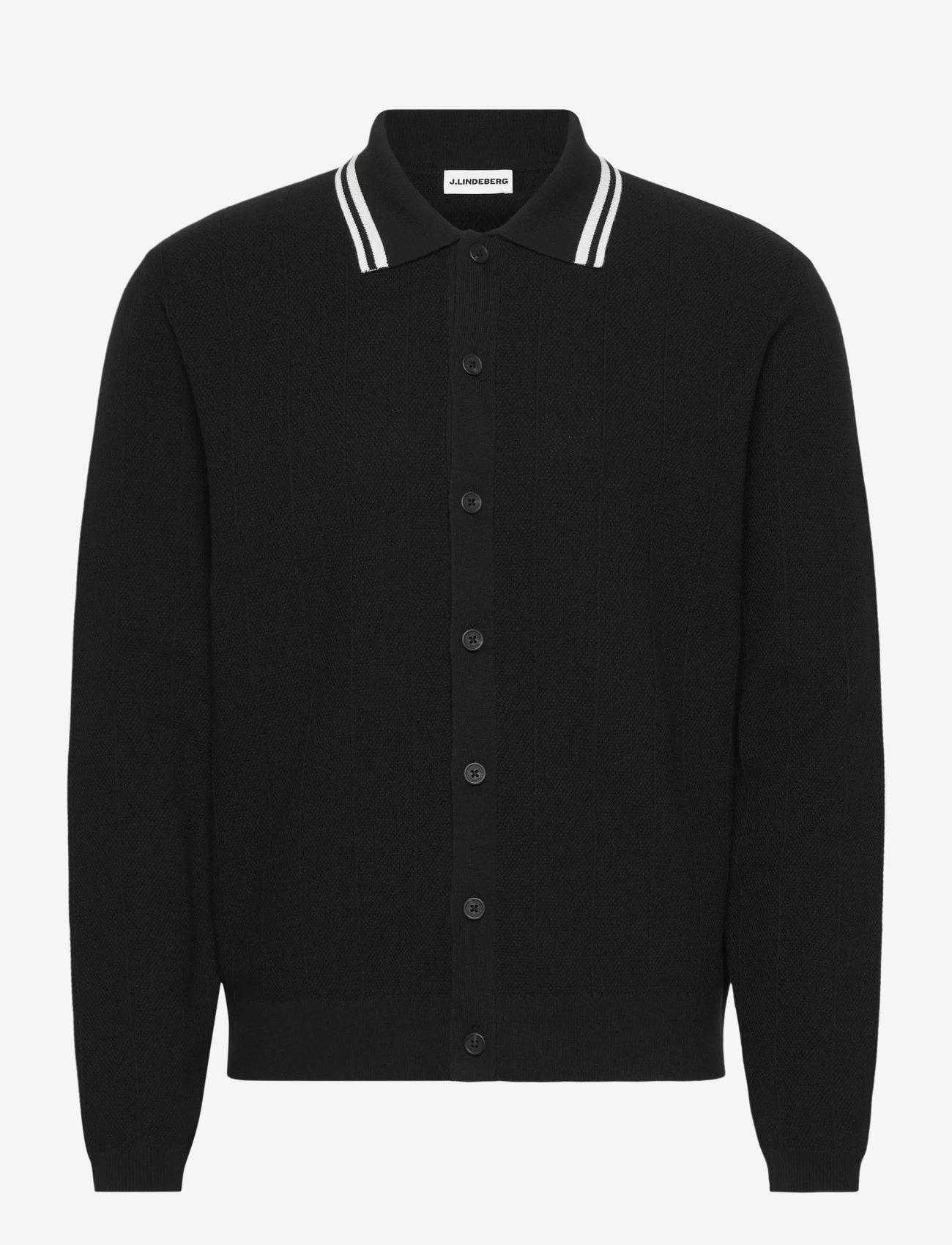 J. Lindeberg - Willem Structure Polo Cardigan - koftor - black - 0