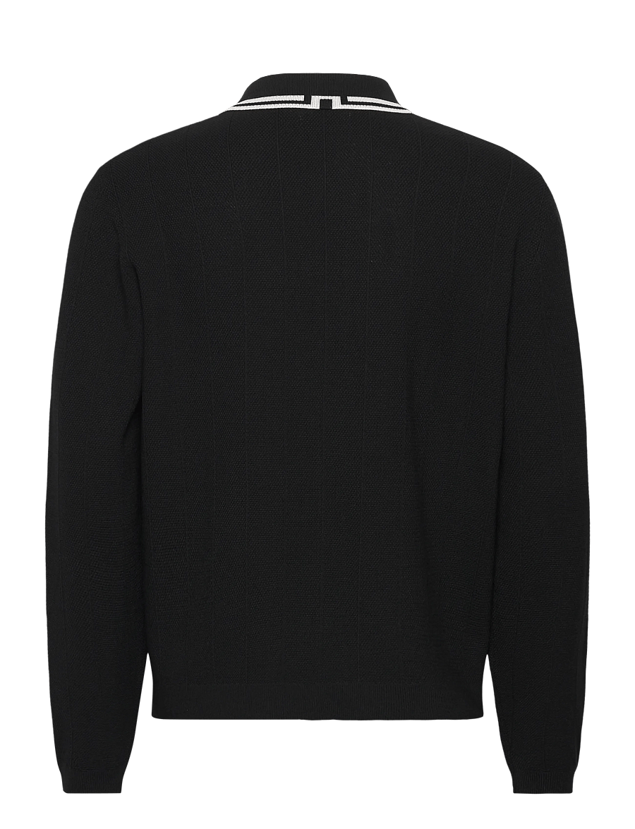 J. Lindeberg - Willem Structure Polo Cardigan - cardigans - black - 1