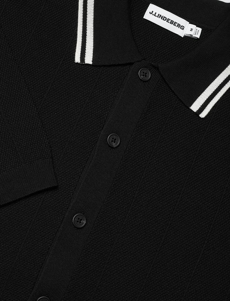 J. Lindeberg - Willem Structure Polo Cardigan - koftor - black - 2