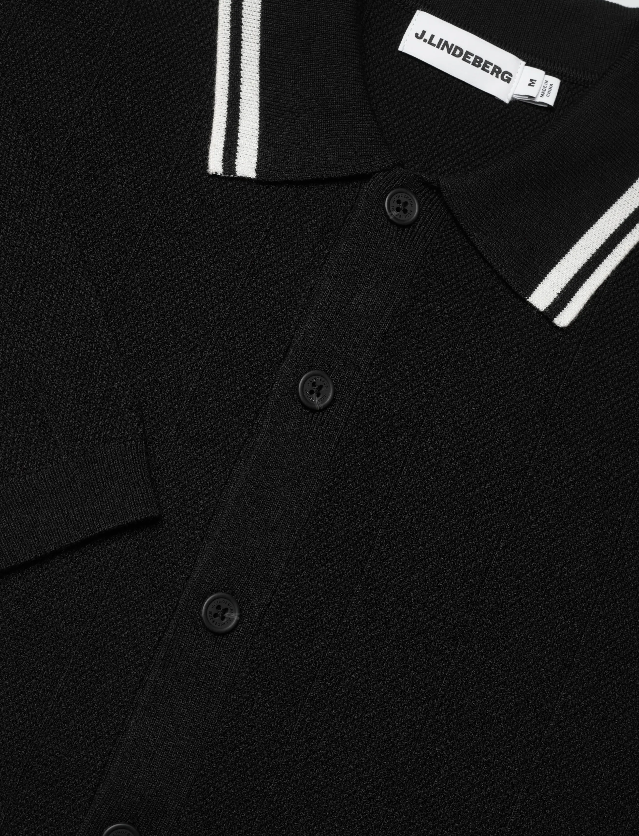 J. Lindeberg - Willem Structure Polo Cardigan - cardigans - black - 2