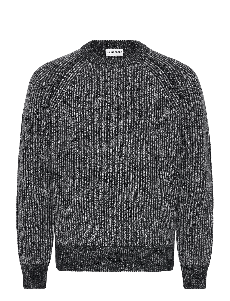 J. Lindeberg - Fred Knitted Crew Neck - rundhalsad - dark grey melange - 1