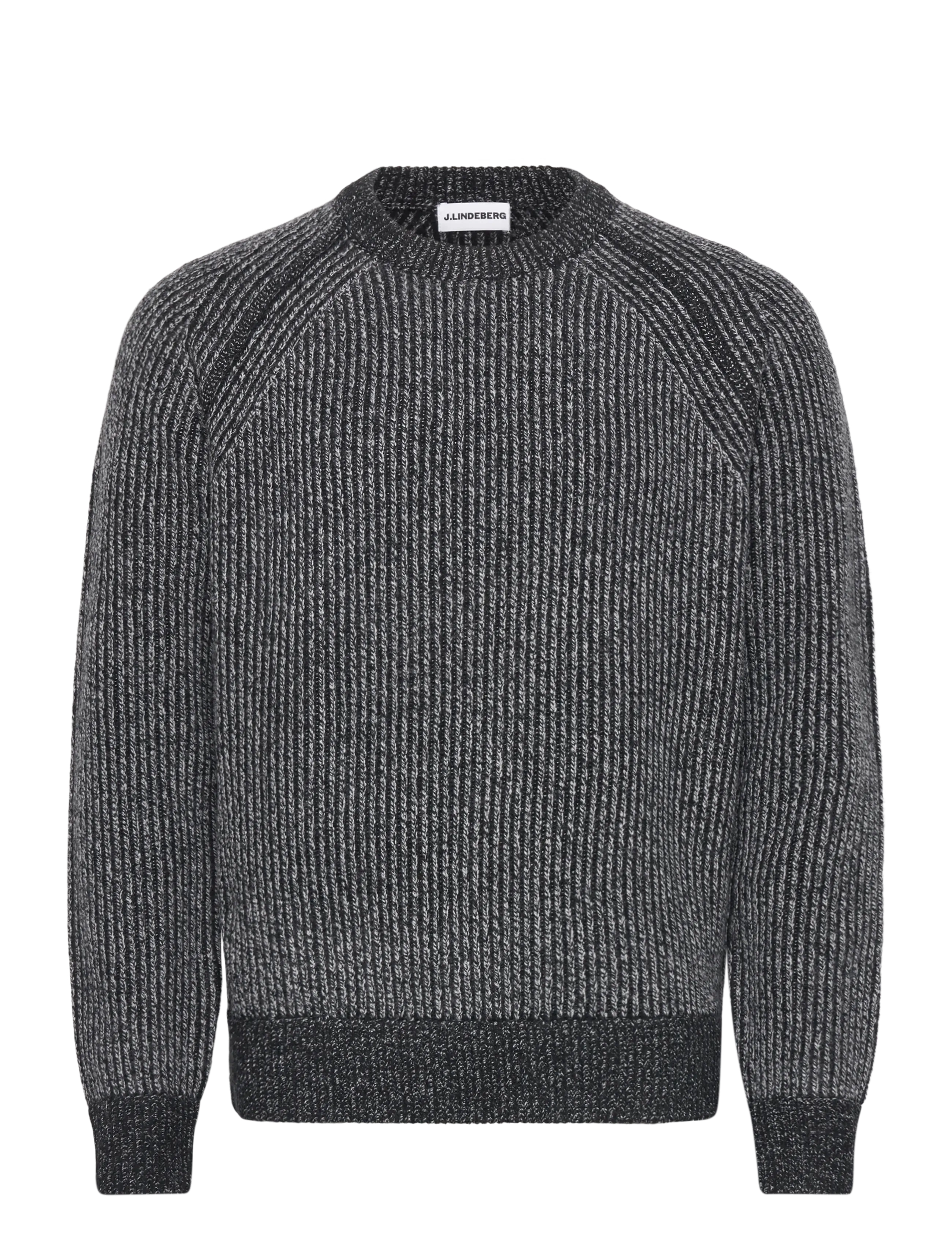 J. Lindeberg Fred Knitted Crew Neck - Strickmode - DARK GREY MELANGE / grey