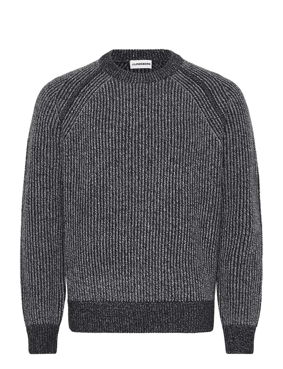 J. Lindeberg - Fred Knitted Crew Neck - rund hals - dark grey melange - 1