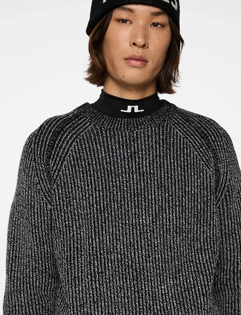 J. Lindeberg - Fred Knitted Crew Neck - rundhalsad - dark grey melange - 5