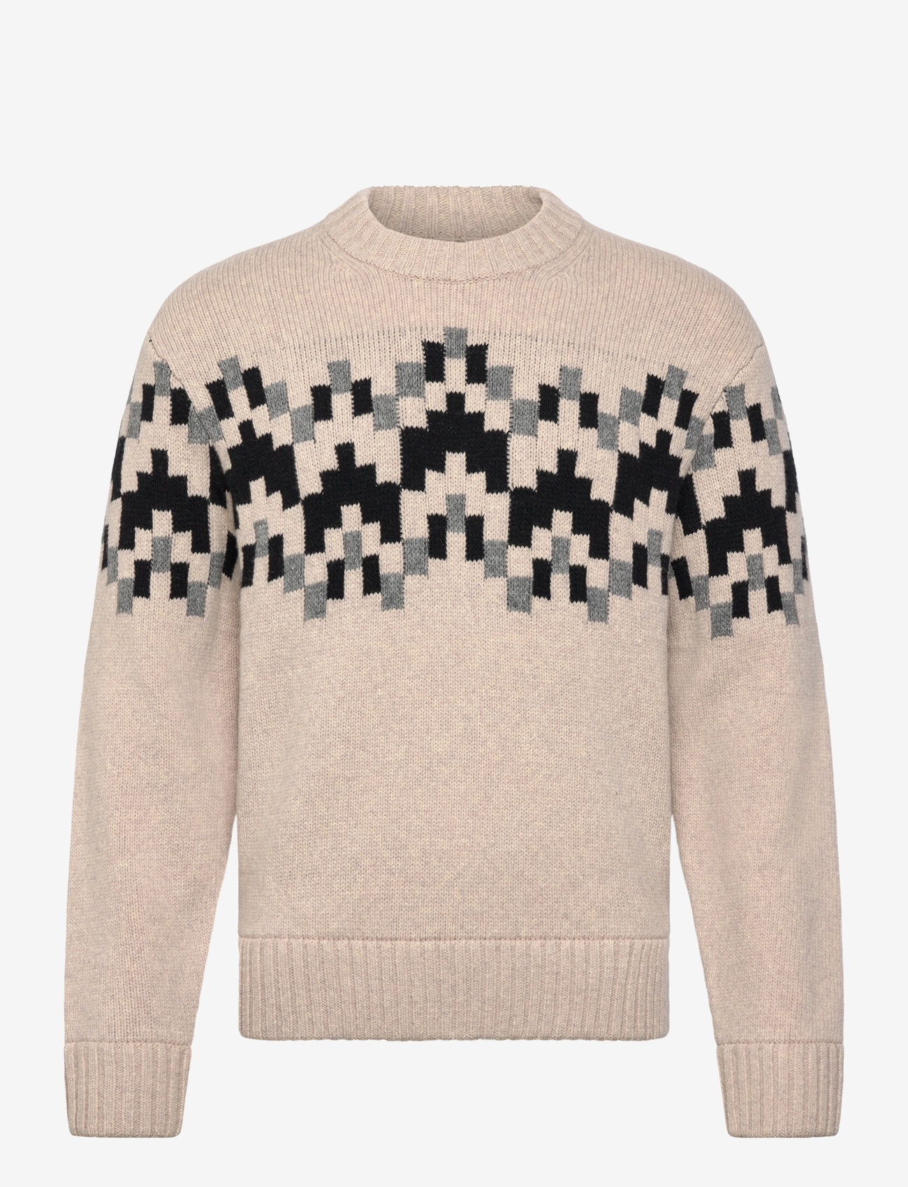 J. Lindeberg - Faris Fair Isle Knit Sweater - rundhalsad - moonbeam - 1