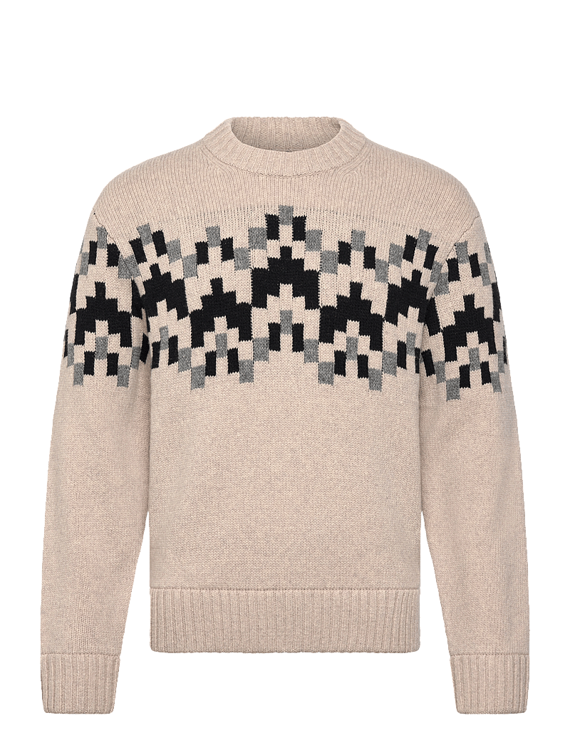 J. Lindeberg - Faris Fair Isle Knit Sweater - rundhalsad - moonbeam - 1