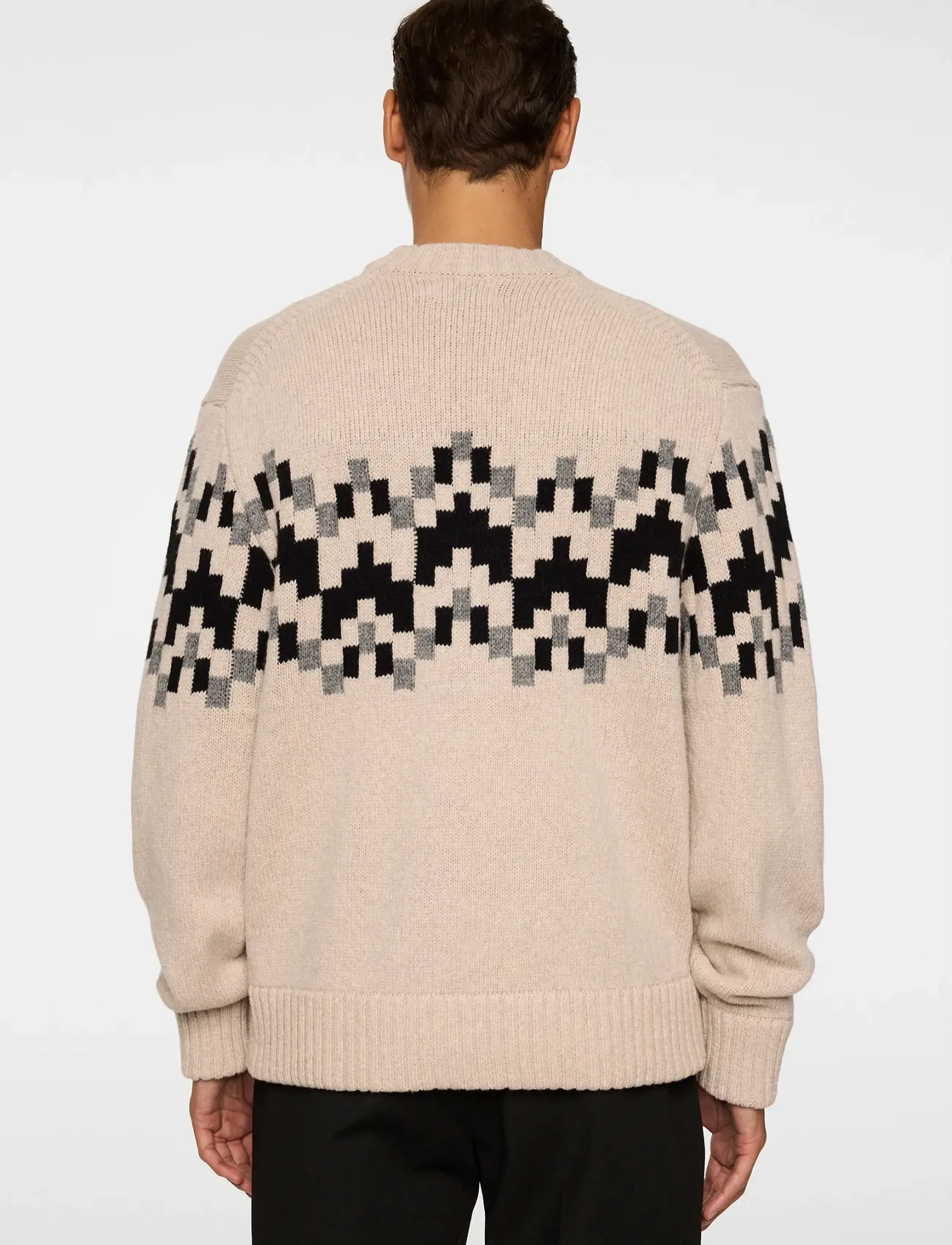J. Lindeberg - Faris Fair Isle Knit Sweater - Ümmarguse kaelusega kudumid - moonbeam - 3