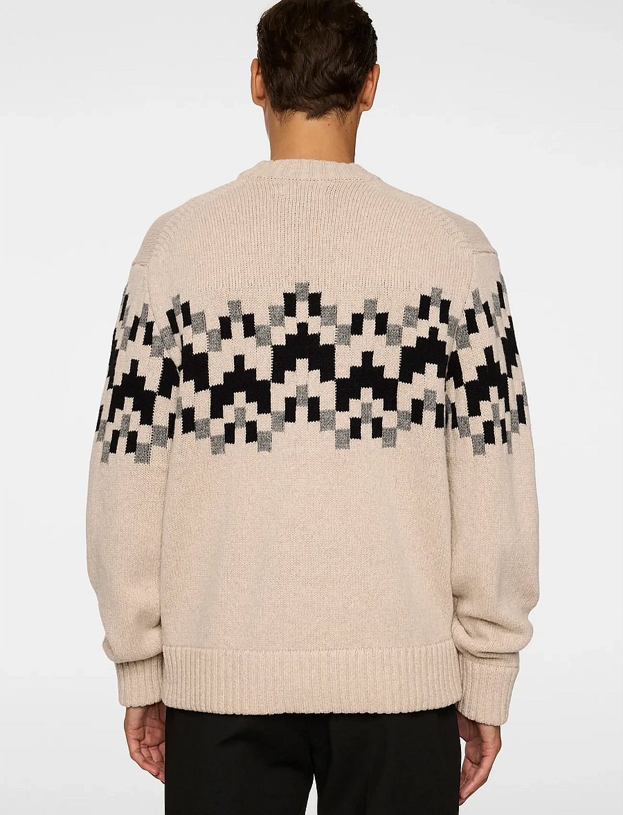 J. Lindeberg - Faris Fair Isle Knit Sweater - Ümmarguse kaelusega kudumid - moonbeam - 3