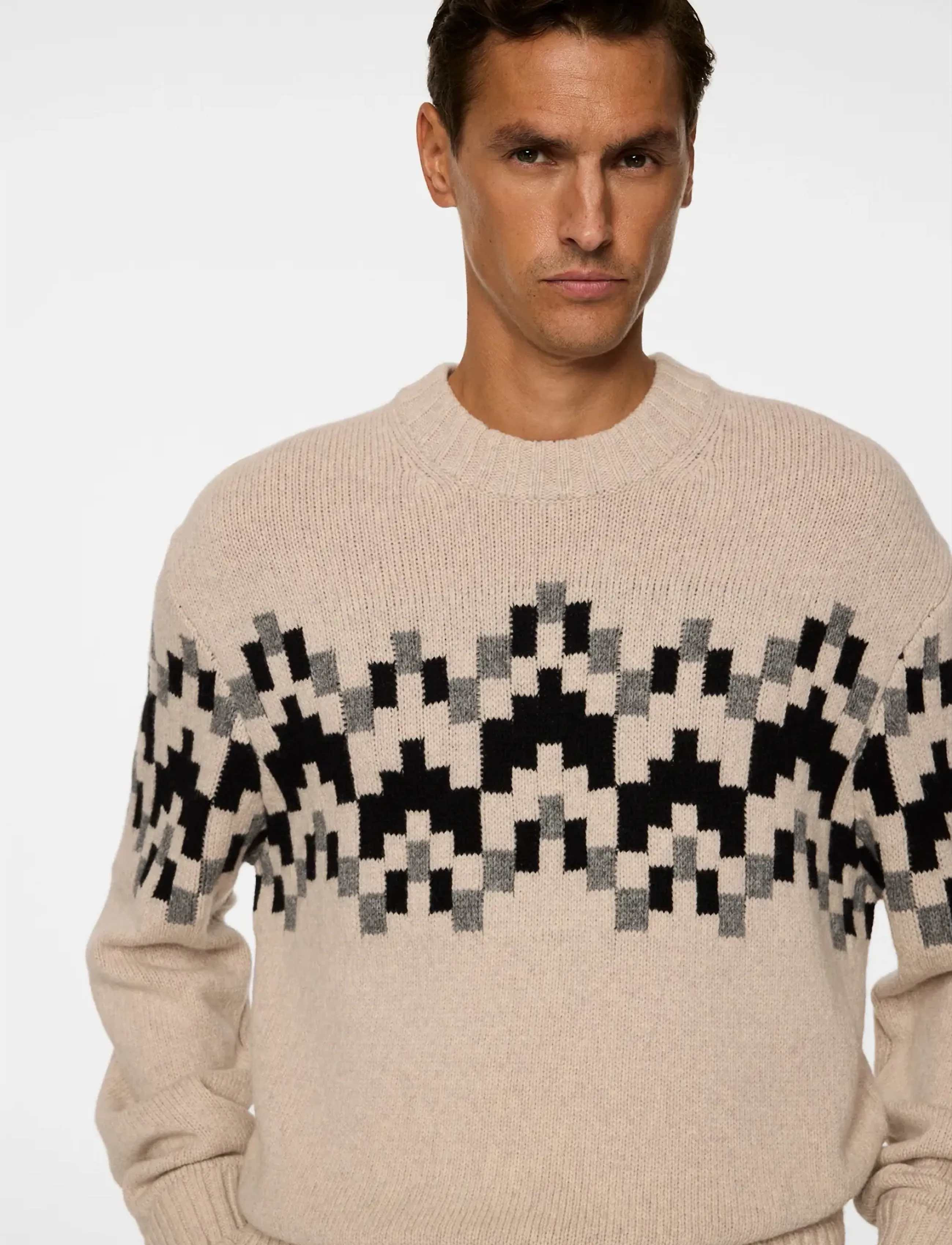 J. Lindeberg - Faris Fair Isle Knit Sweater - Ümmarguse kaelusega kudumid - moonbeam - 5