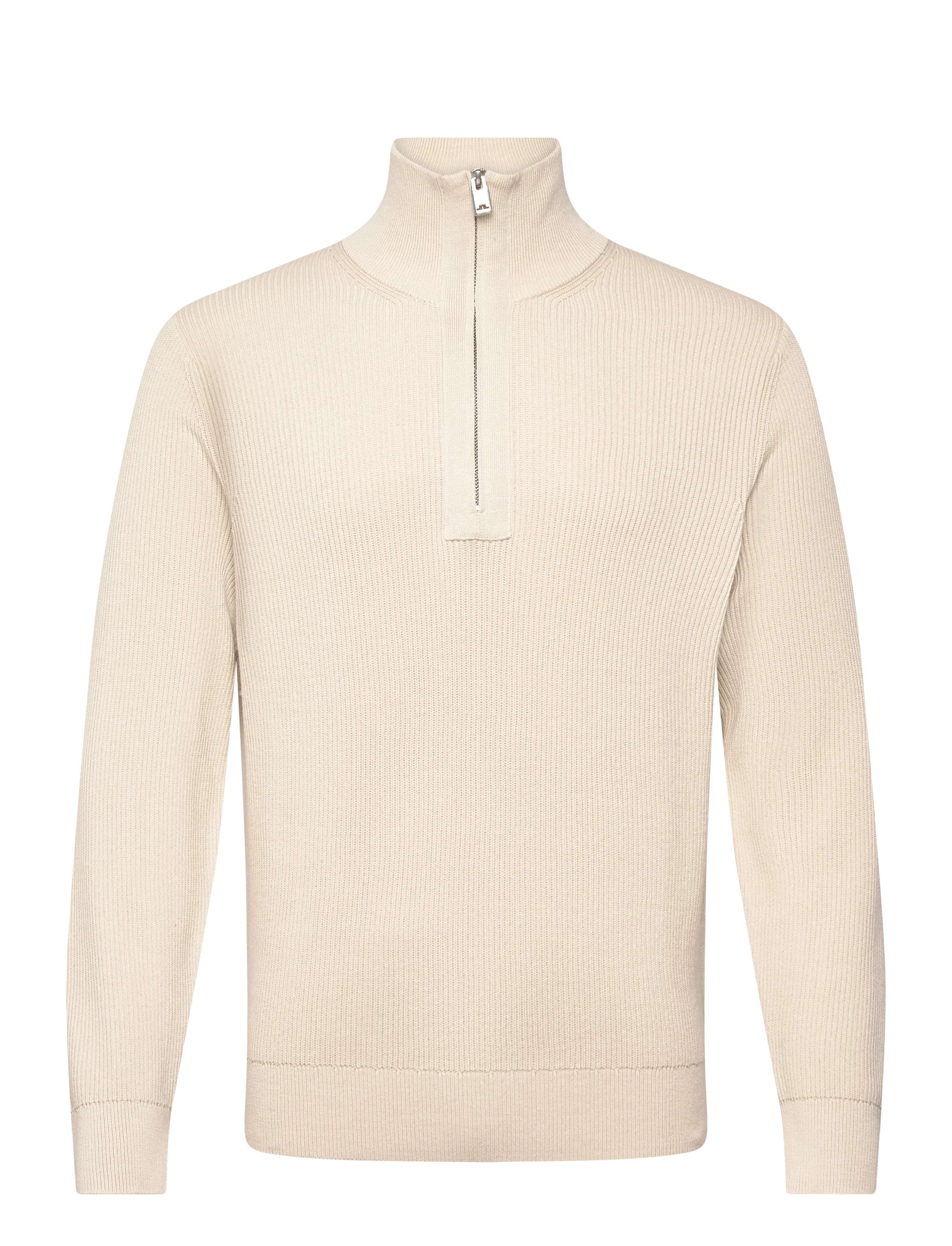 J. Lindeberg Alex Half Zip Knitted Sweater - Kläder - MOONBEAM / beige