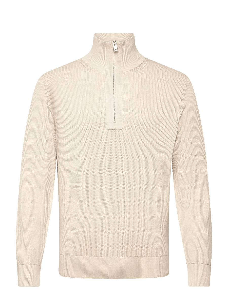 J. Lindeberg - Alex Half Zip Knitted Sweater - half zip-tröjor - moonbeam - 1