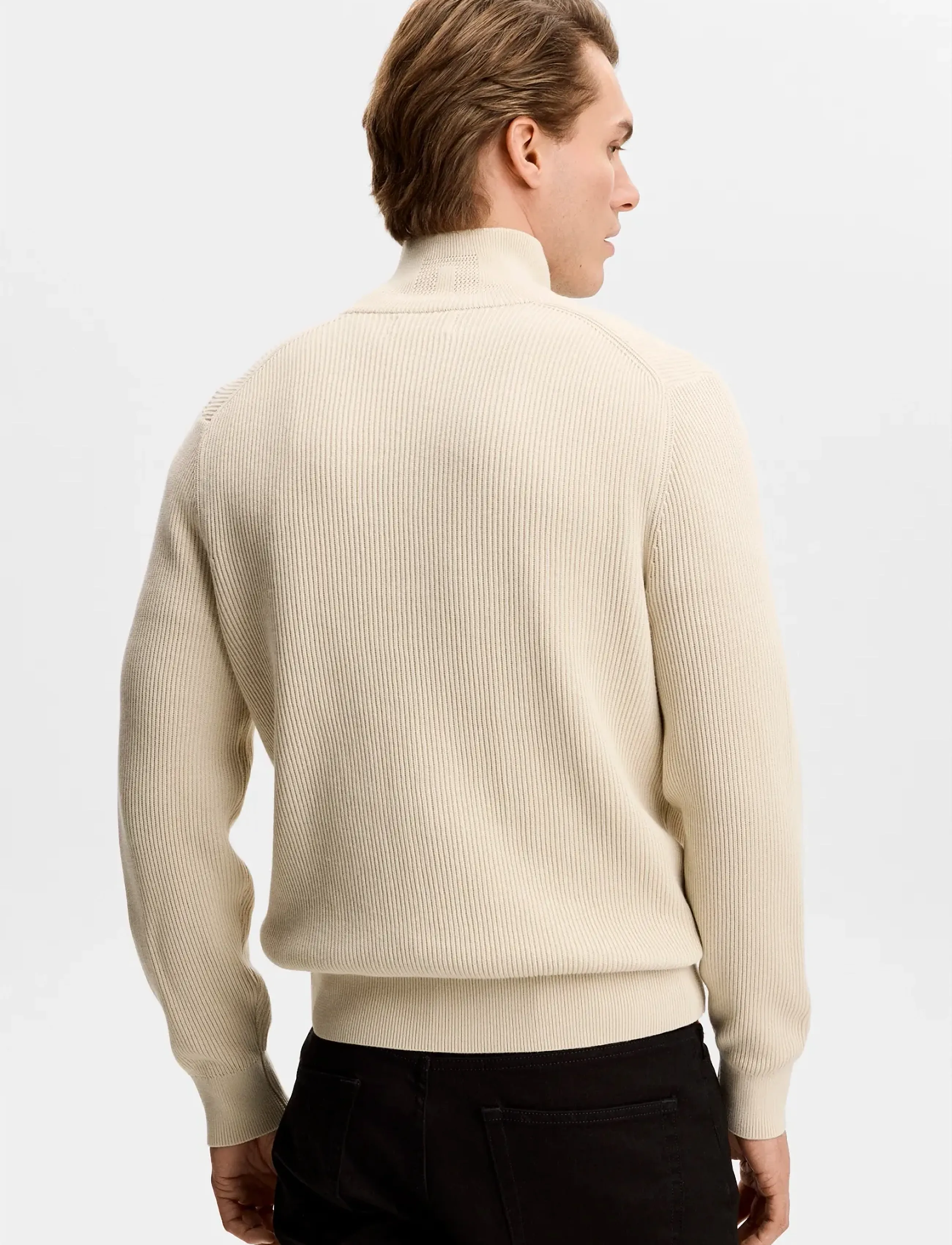 J. Lindeberg - Alex Half Zip Knitted Sweater - tõmblukk-kaelusega dressipluusid - moonbeam - 3