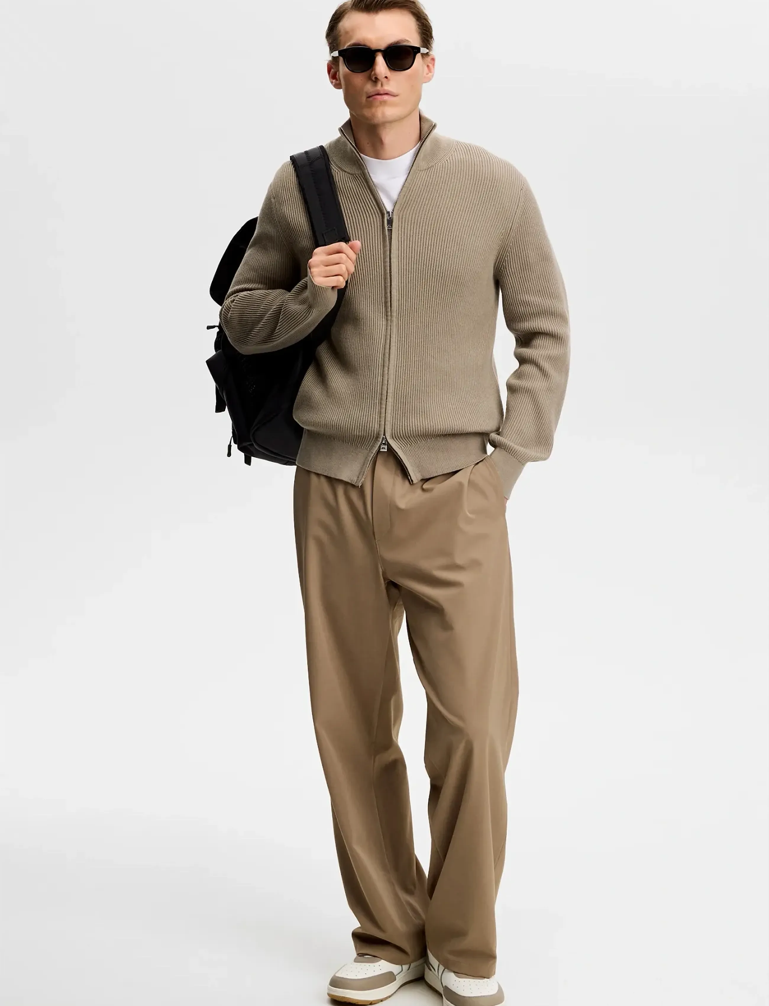J. Lindeberg - Alexis Full Zip Cardigan - full zip jumpers - brindle - 3