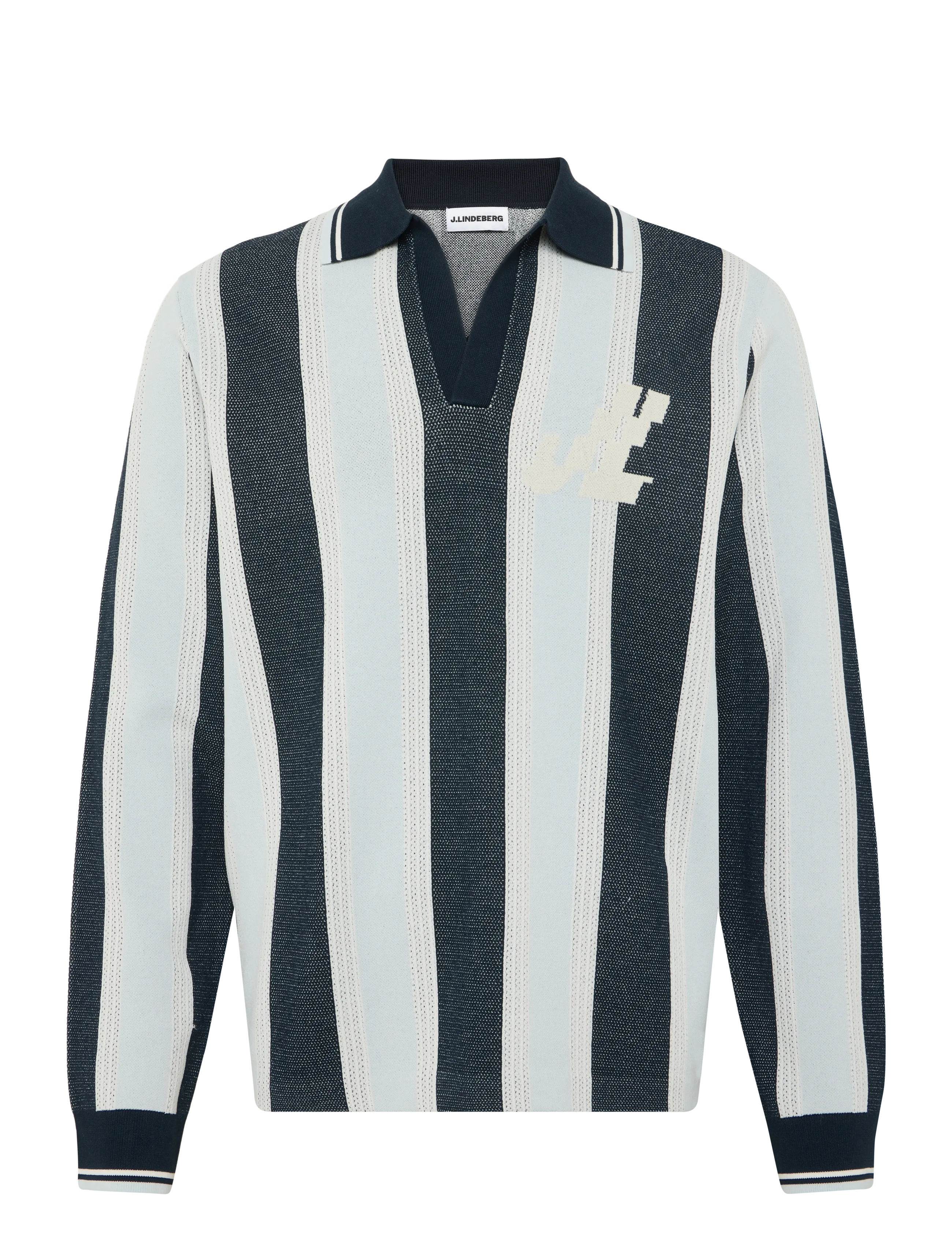 J. Lindeberg Silas Stripe Polo Knit - Fitness & Running - SKYWRITING / navy