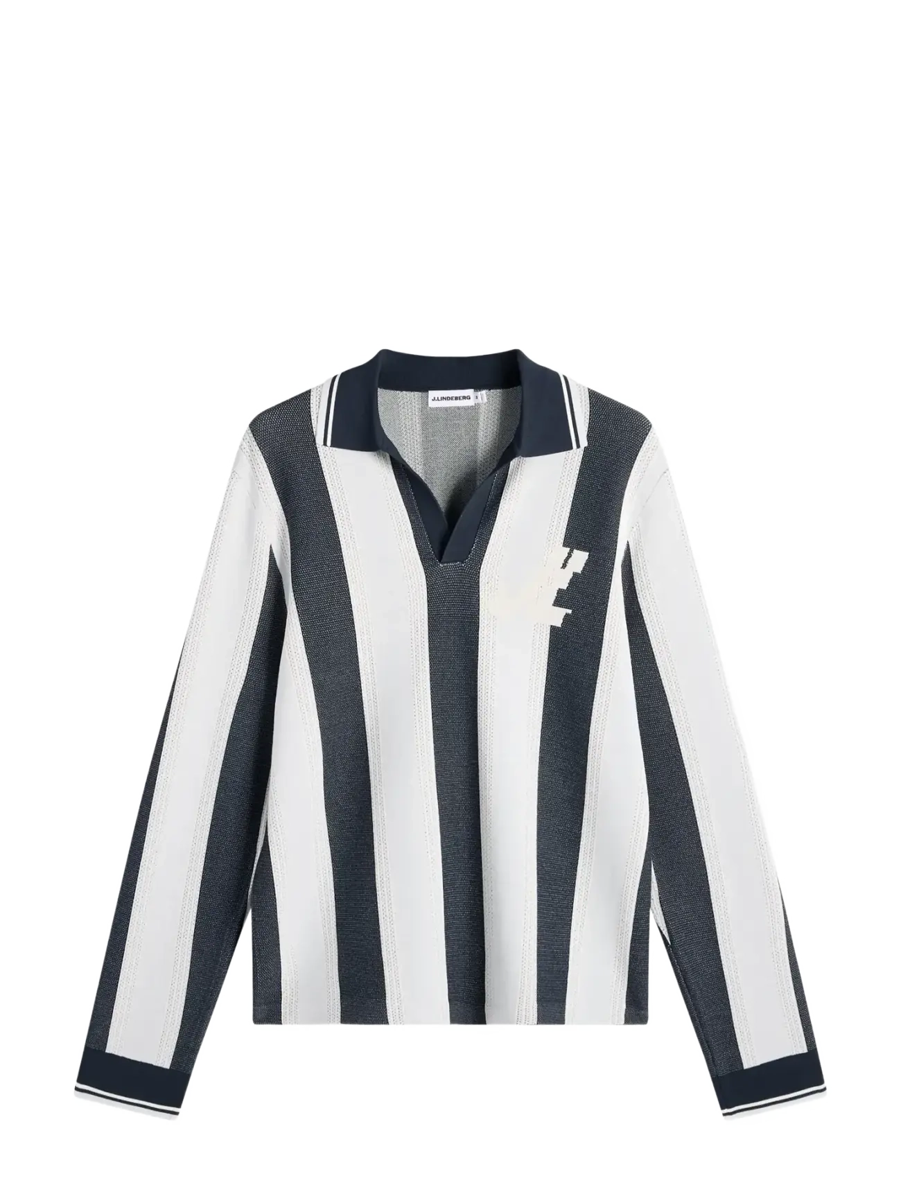 J. Lindeberg Silas Stripe Polo Knit - Strik - SKYWRITING / navy