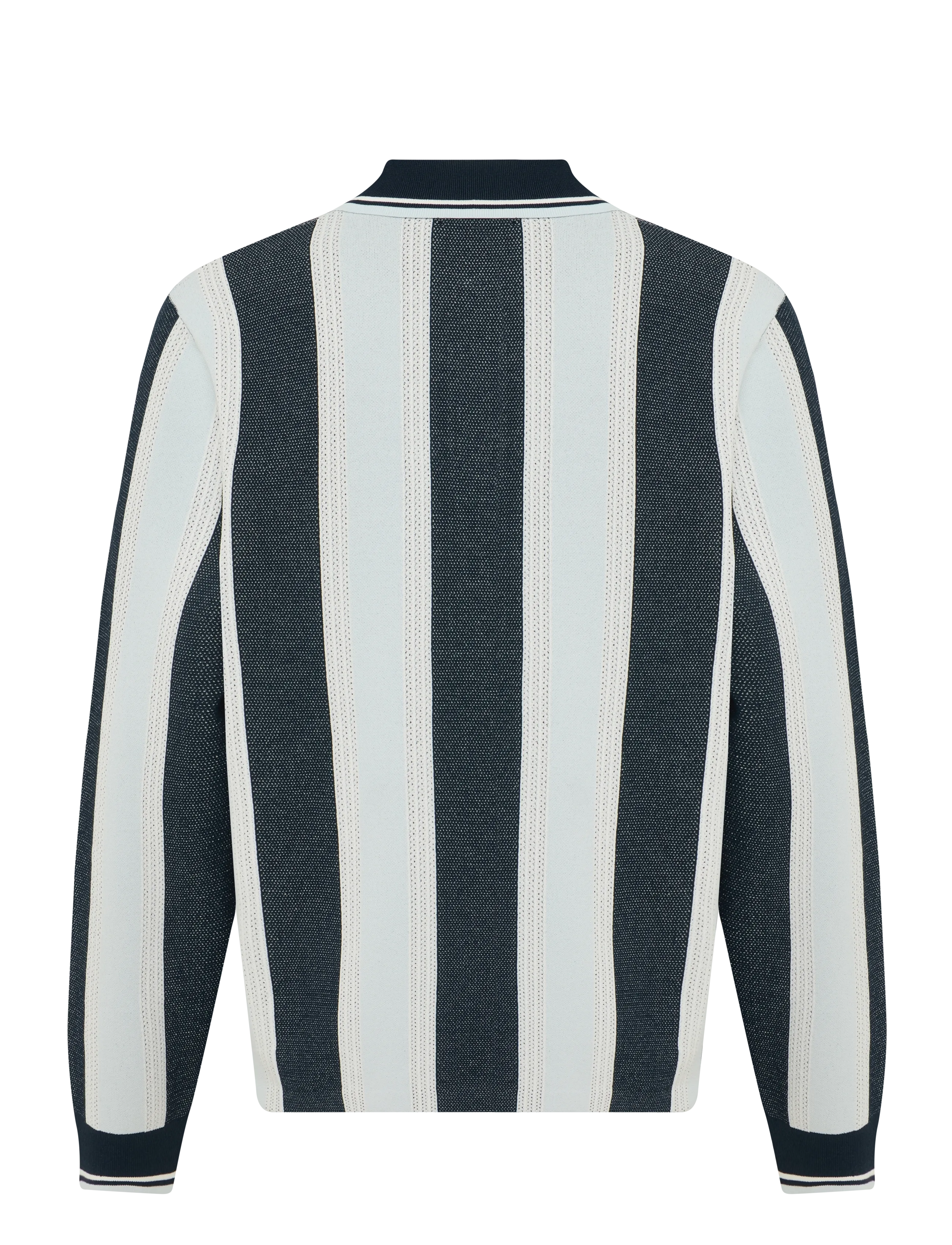 J. Lindeberg - Silas Stripe Polo Knit - long-sleeved knitted polos - skywriting - 2