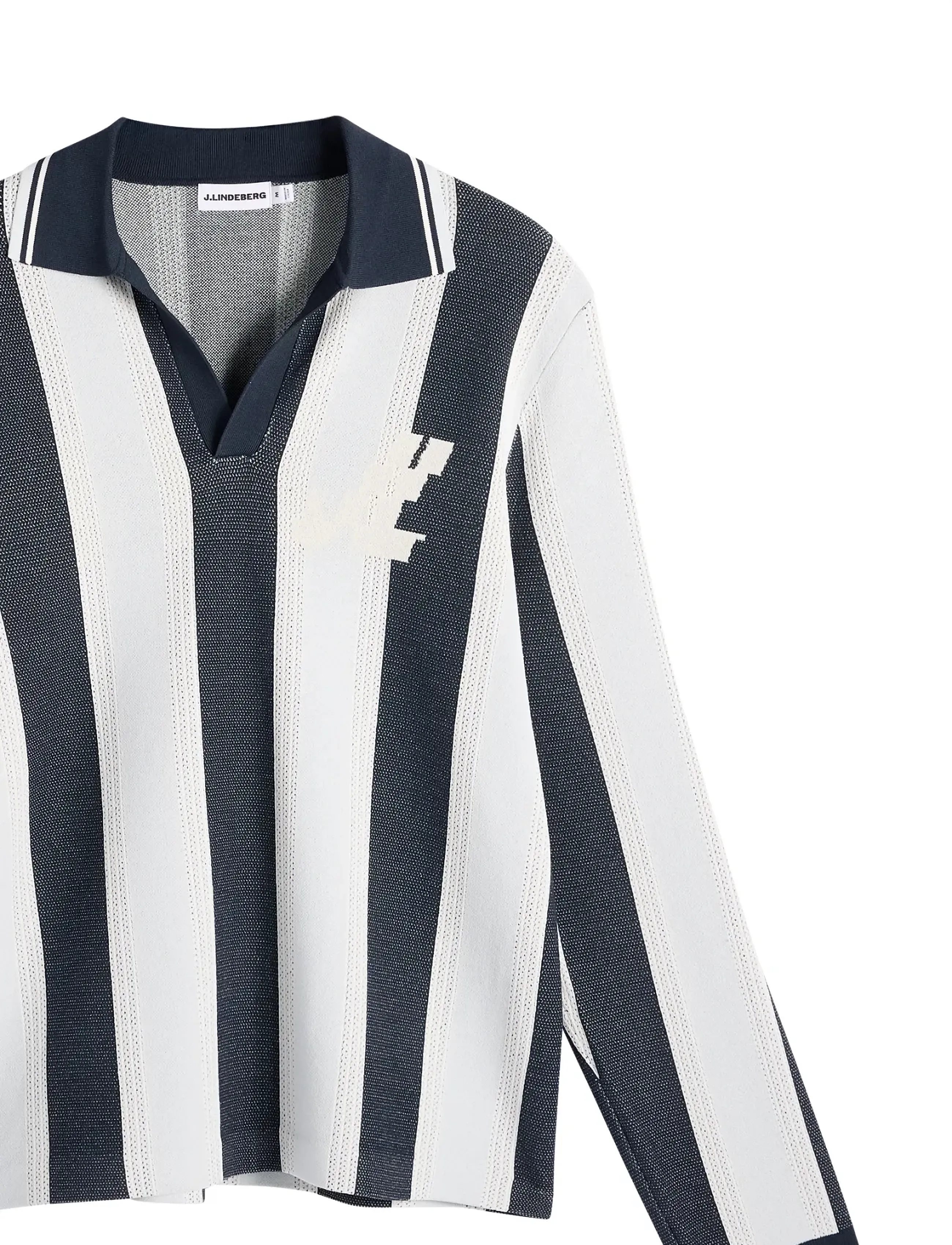 J. Lindeberg - Silas Stripe Polo Knit - long-sleeved knitted polos - skywriting - 5