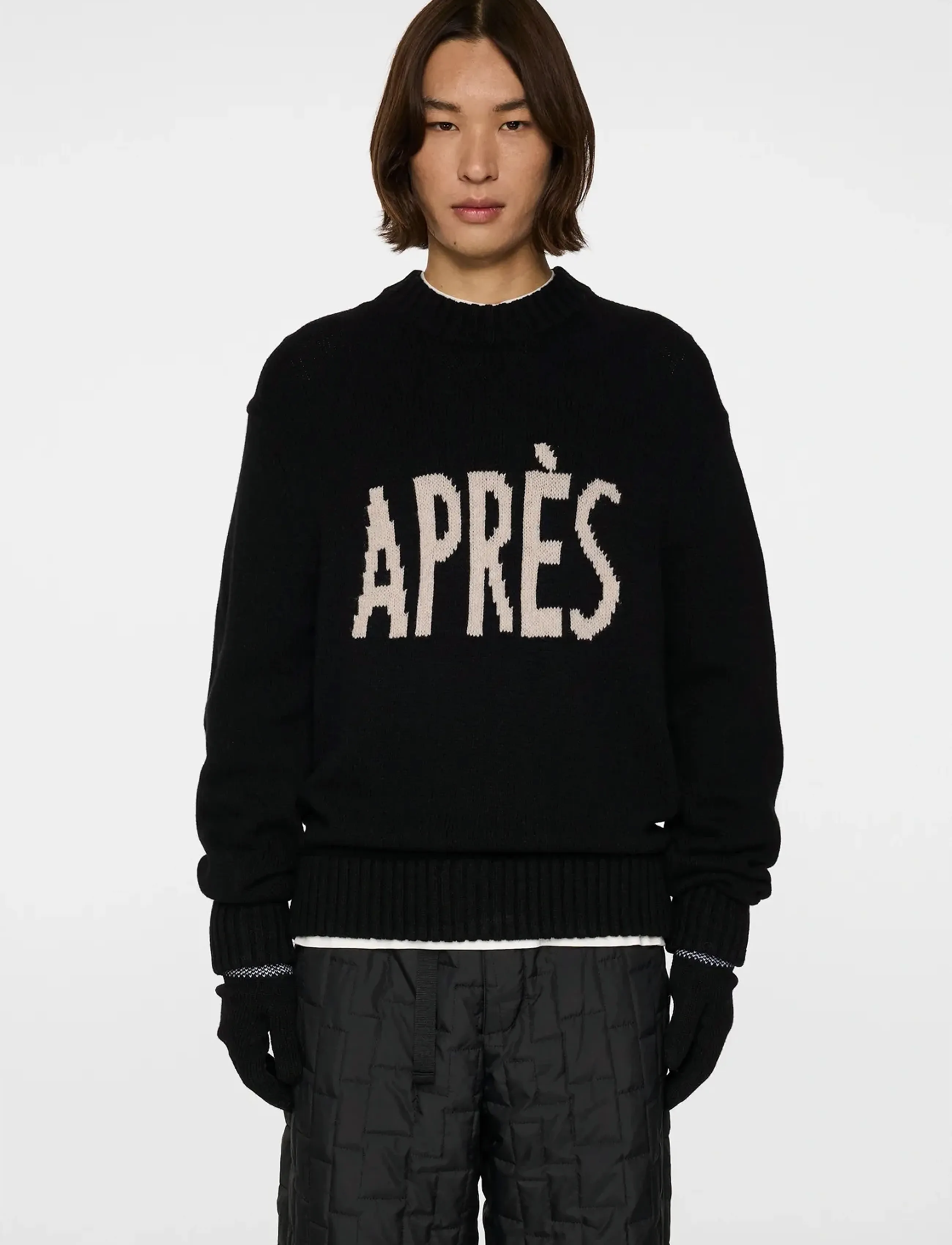 J. Lindeberg Fabian Graphic Knit Sweater - Rundhals - BLACK / black