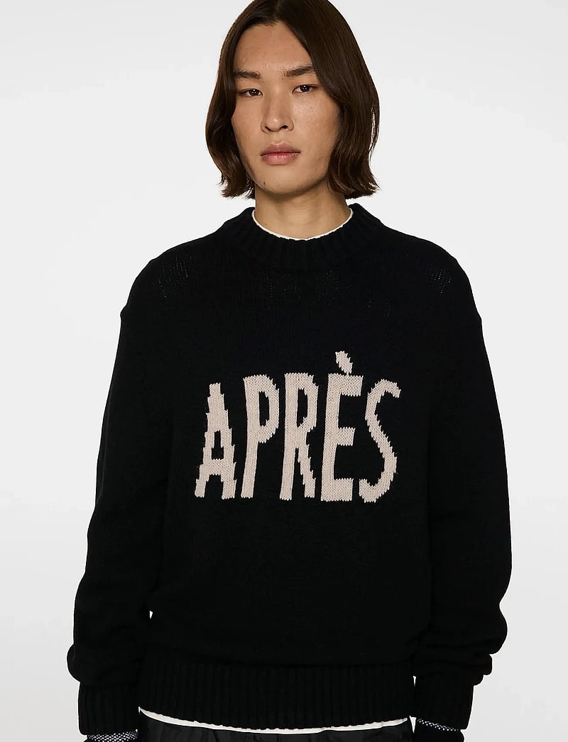 J. Lindeberg - Fabian Graphic Knit Sweater - rundhalsad - black - 5