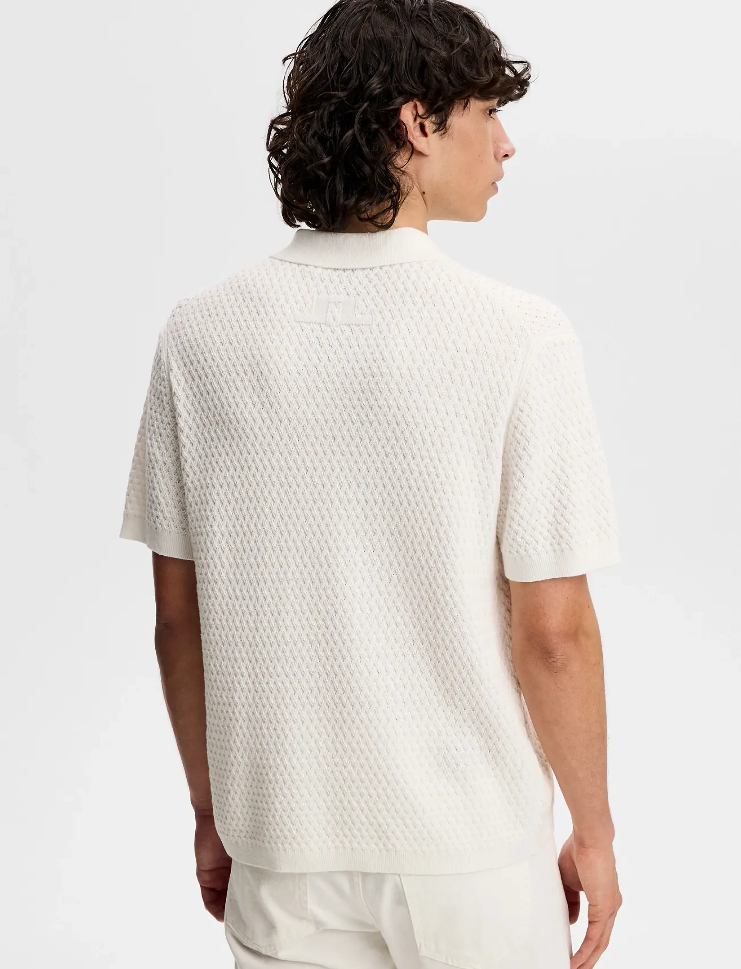 J. Lindeberg - Jacques Structure Knit Polo - kootud polosärgid - tofu - 2