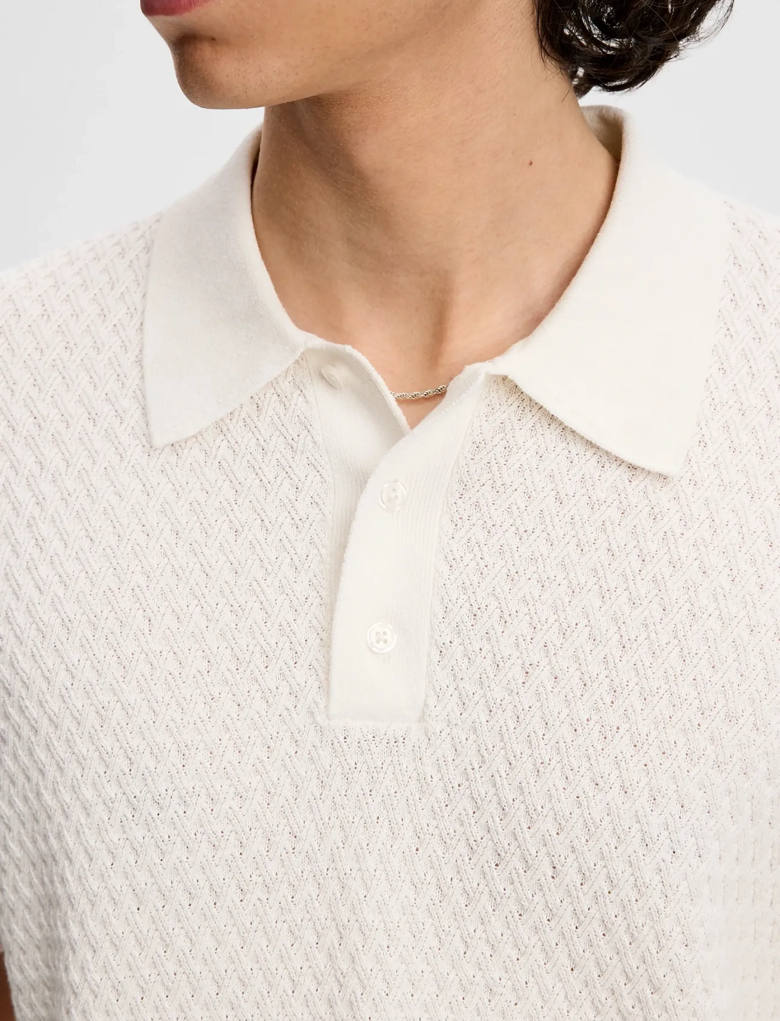 J. Lindeberg - Jacques Structure Knit Polo - kootud polosärgid - tofu - 4