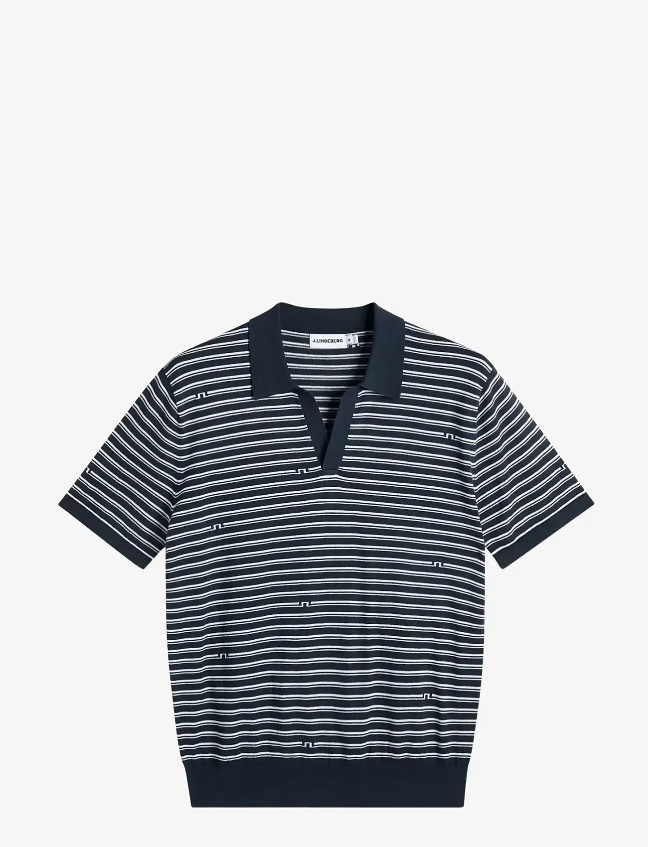 J. Lindeberg - Ben Structure Stripe Polo - toppar & t-shirts - bridge stripe navy - 1