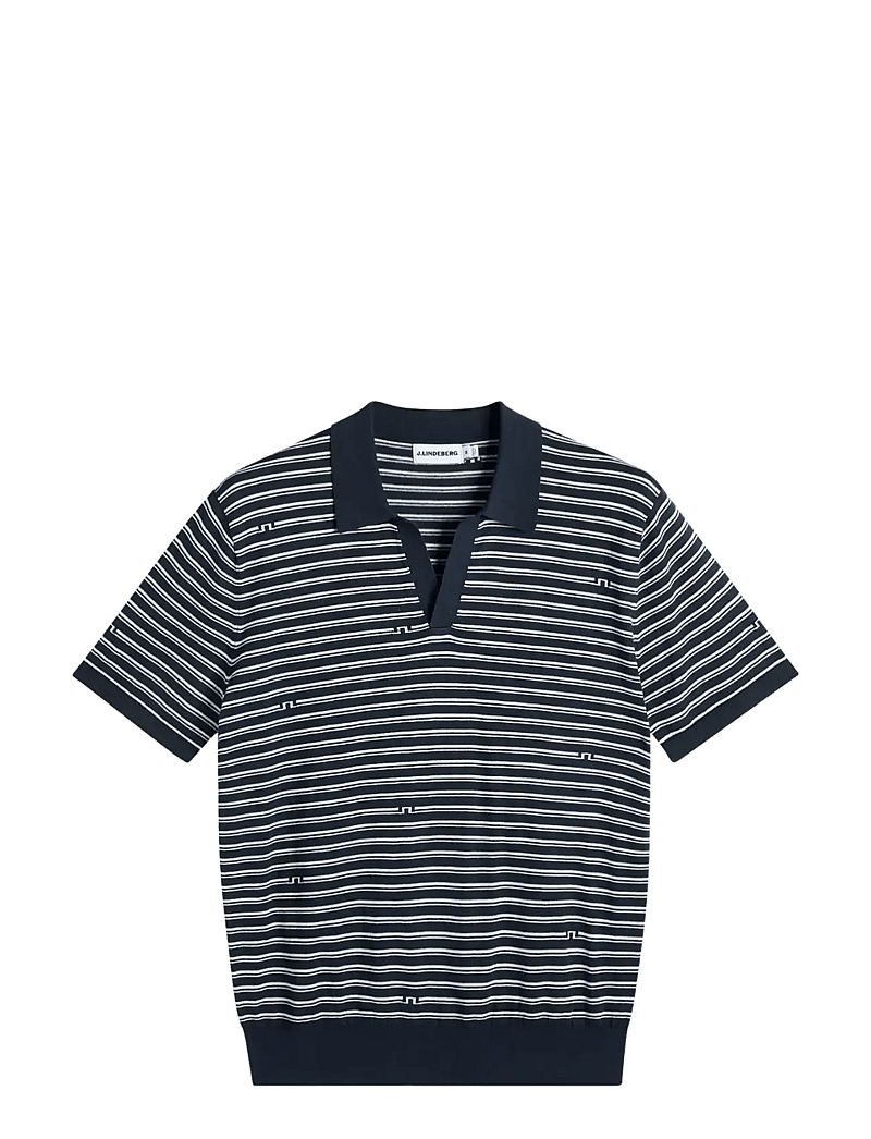 J. Lindeberg - Ben Structure Stripe Polo - toppar & t-shirts - bridge stripe navy - 1