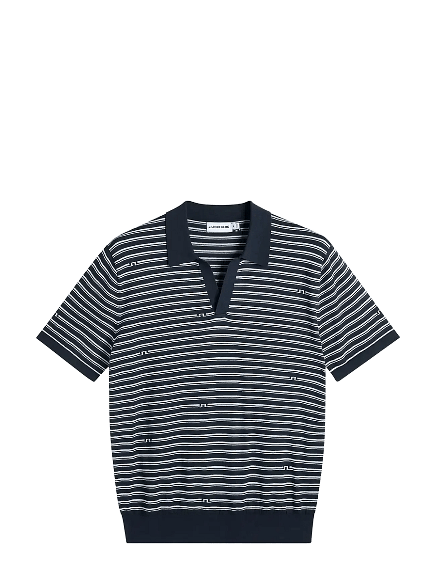 J. Lindeberg - Ben Structure Stripe Polo - piqueskjorter - bridge stripe navy - 1