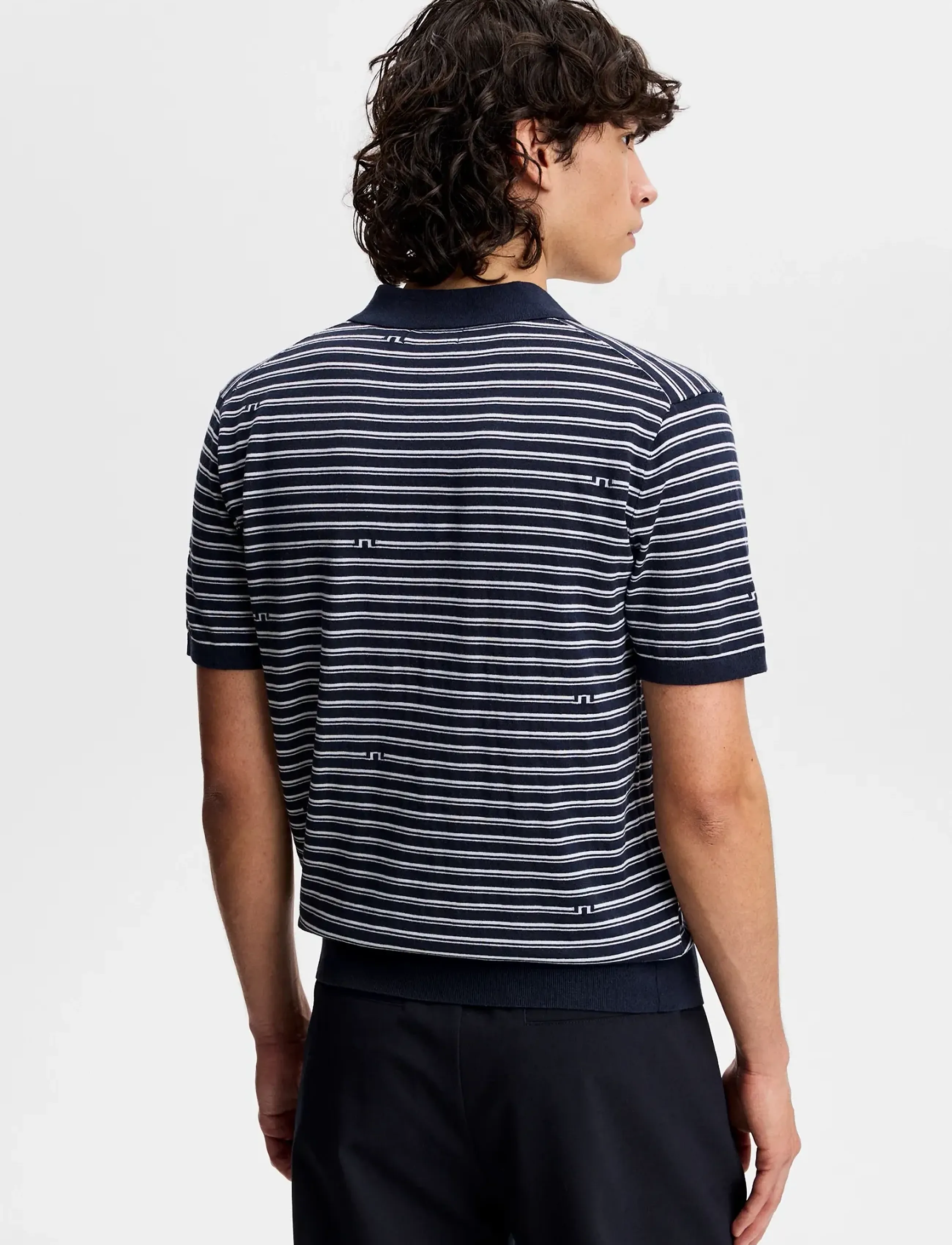 J. Lindeberg - Ben Structure Stripe Polo - piqueskjorter - bridge stripe navy - 2