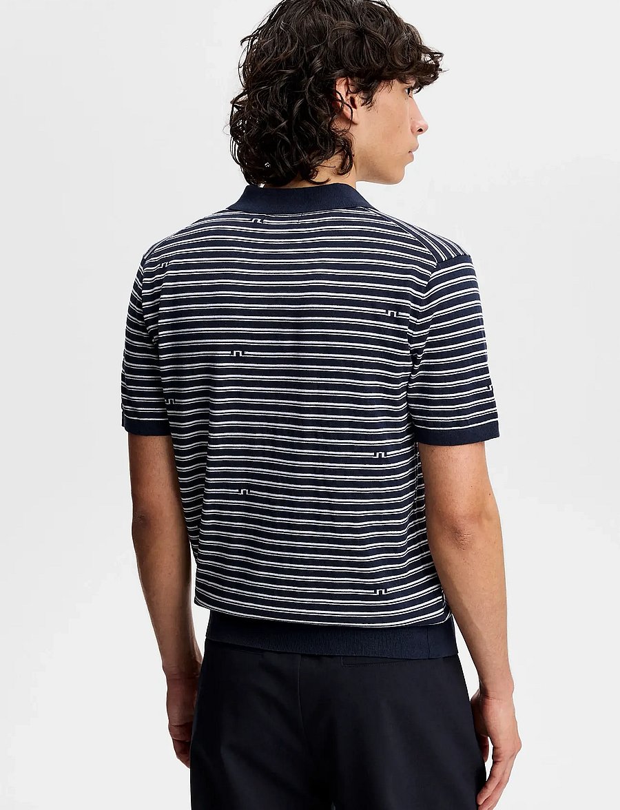 J. Lindeberg - Ben Structure Stripe Polo - piqueskjorter - bridge stripe navy - 2