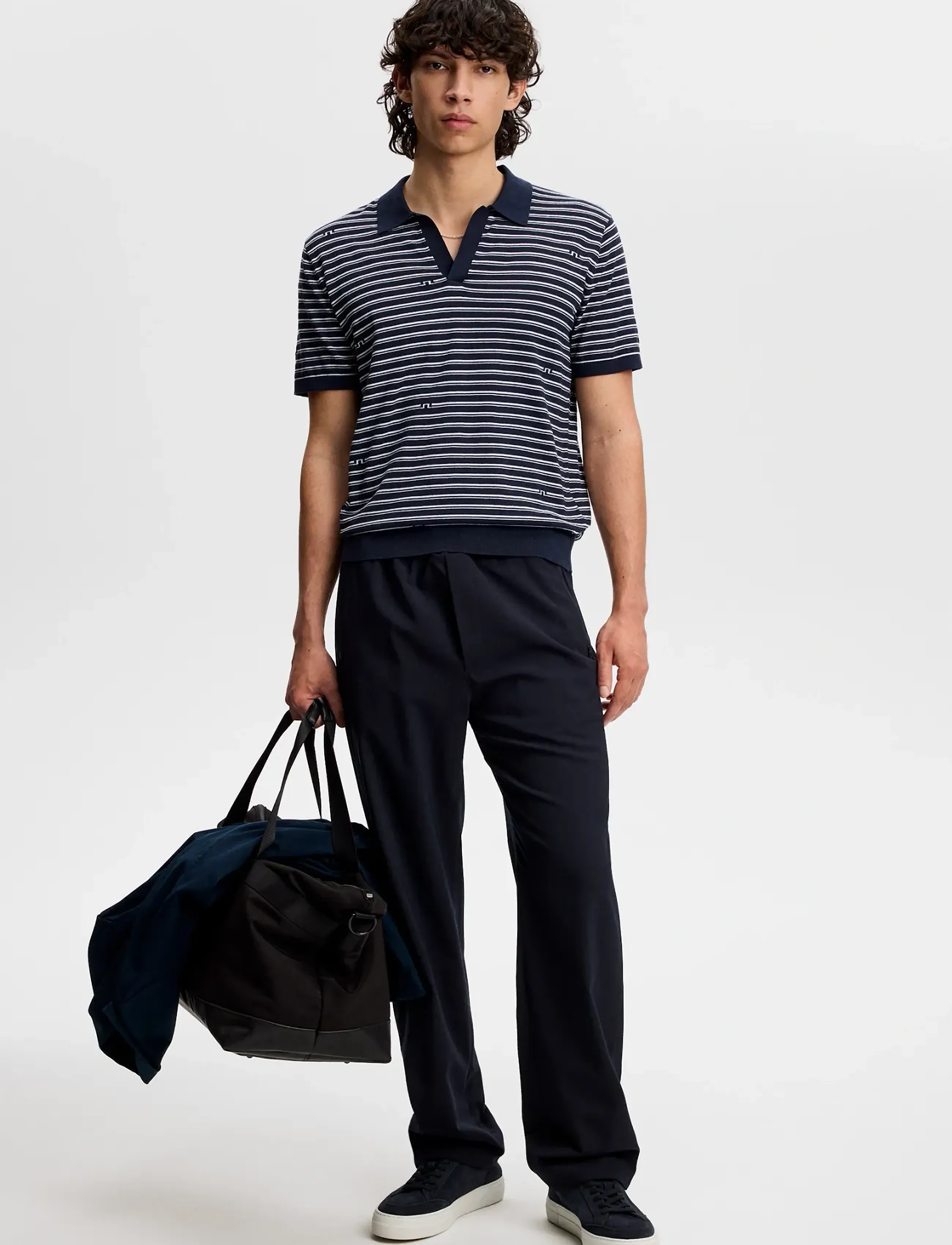 J. Lindeberg - Ben Structure Stripe Polo - piqueskjorter - bridge stripe navy - 3