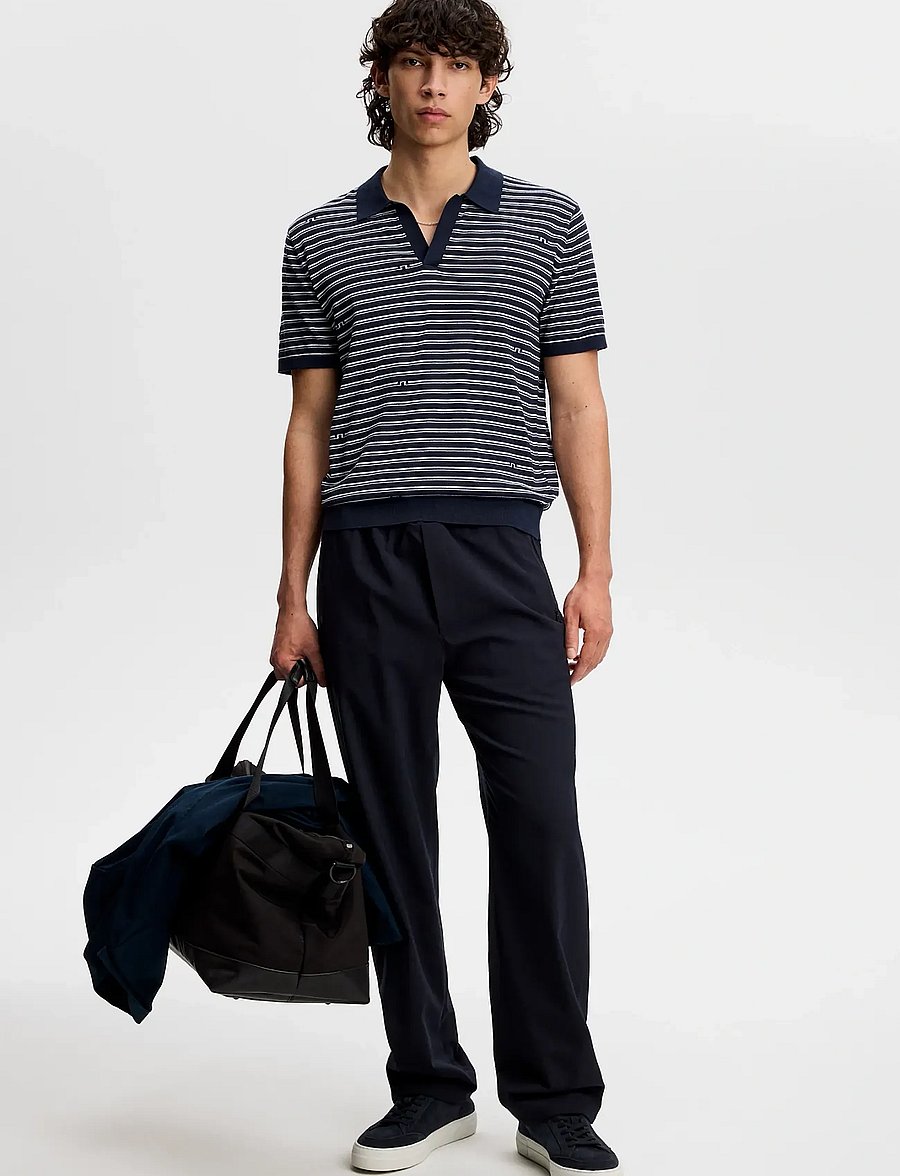 J. Lindeberg - Ben Structure Stripe Polo - piqueskjorter - bridge stripe navy - 3