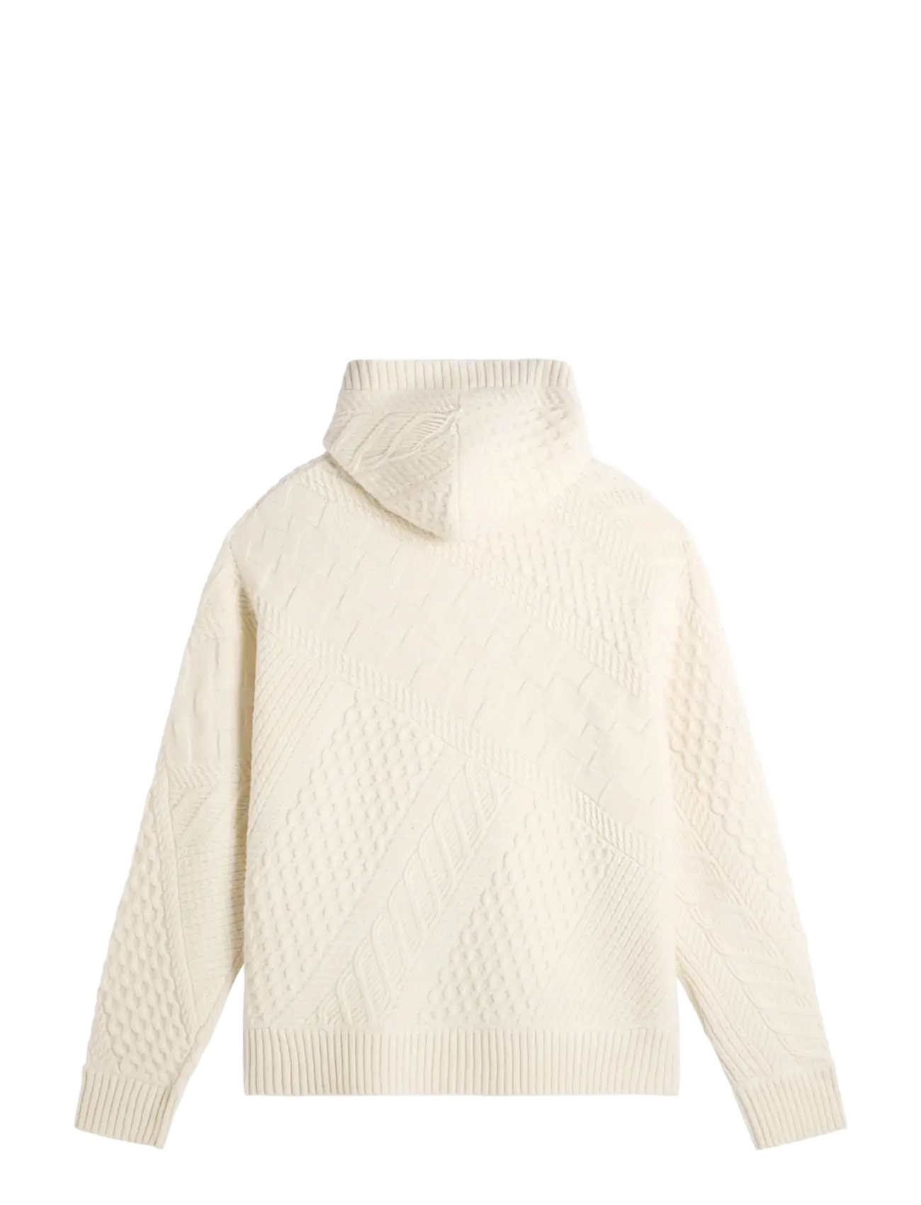 J. Lindeberg - Savio Cable Knit Hoodie - hættetrøjer - tofu - 2