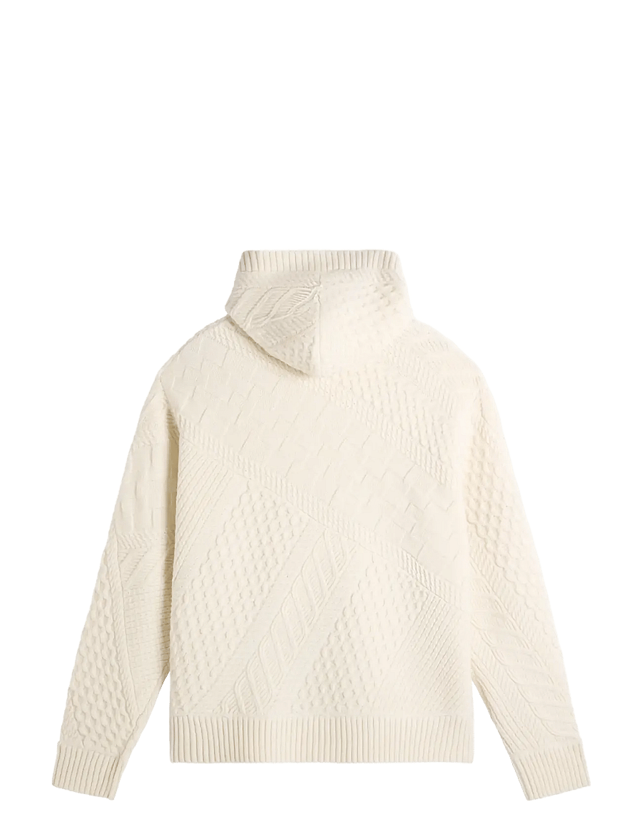J. Lindeberg - Savio Cable Knit Hoodie - hættetrøjer - tofu - 2