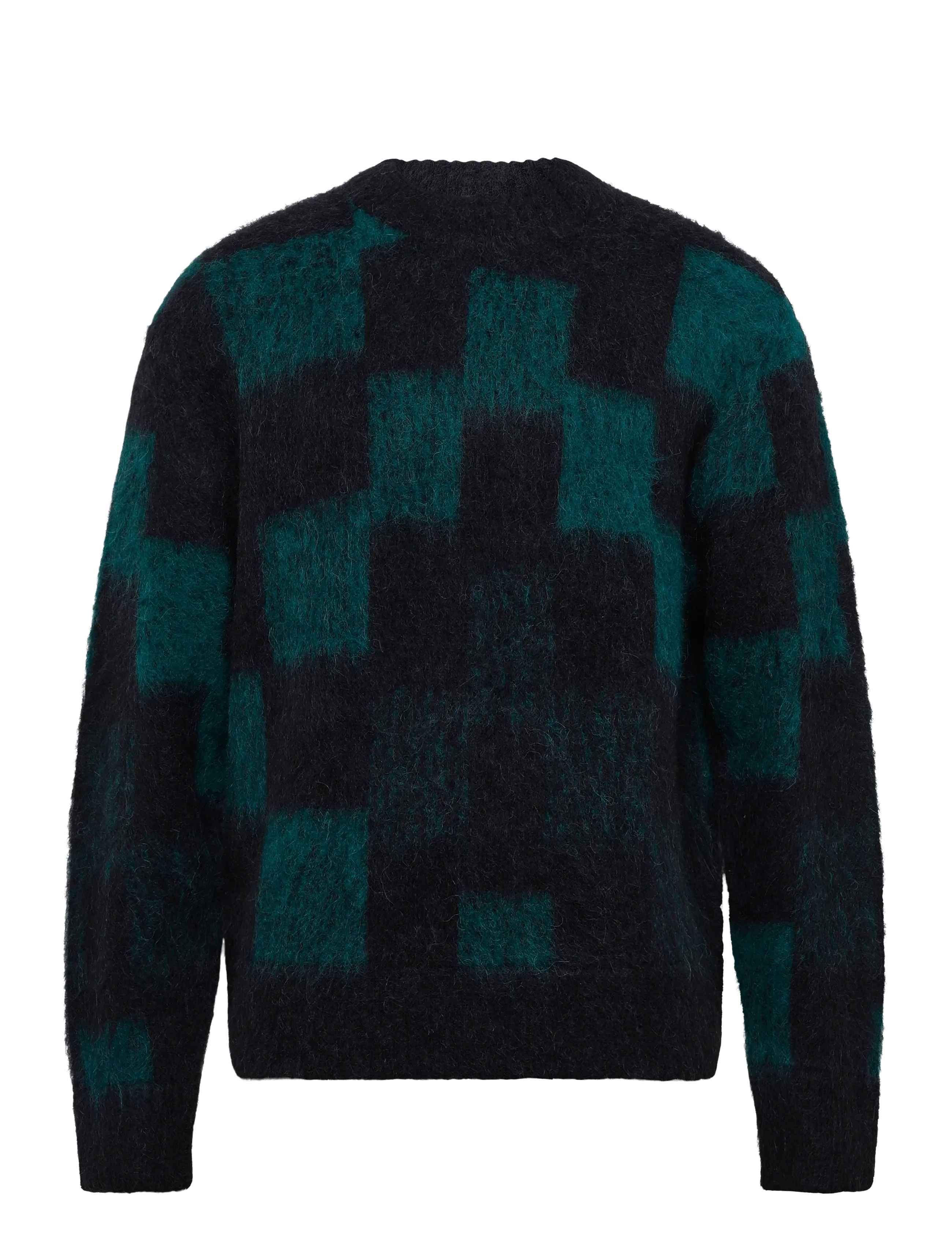 J. Lindeberg Hank Hairy Graphic Knit Crew - Vis alt - PIXEL STACKED FOREST BIOME / green