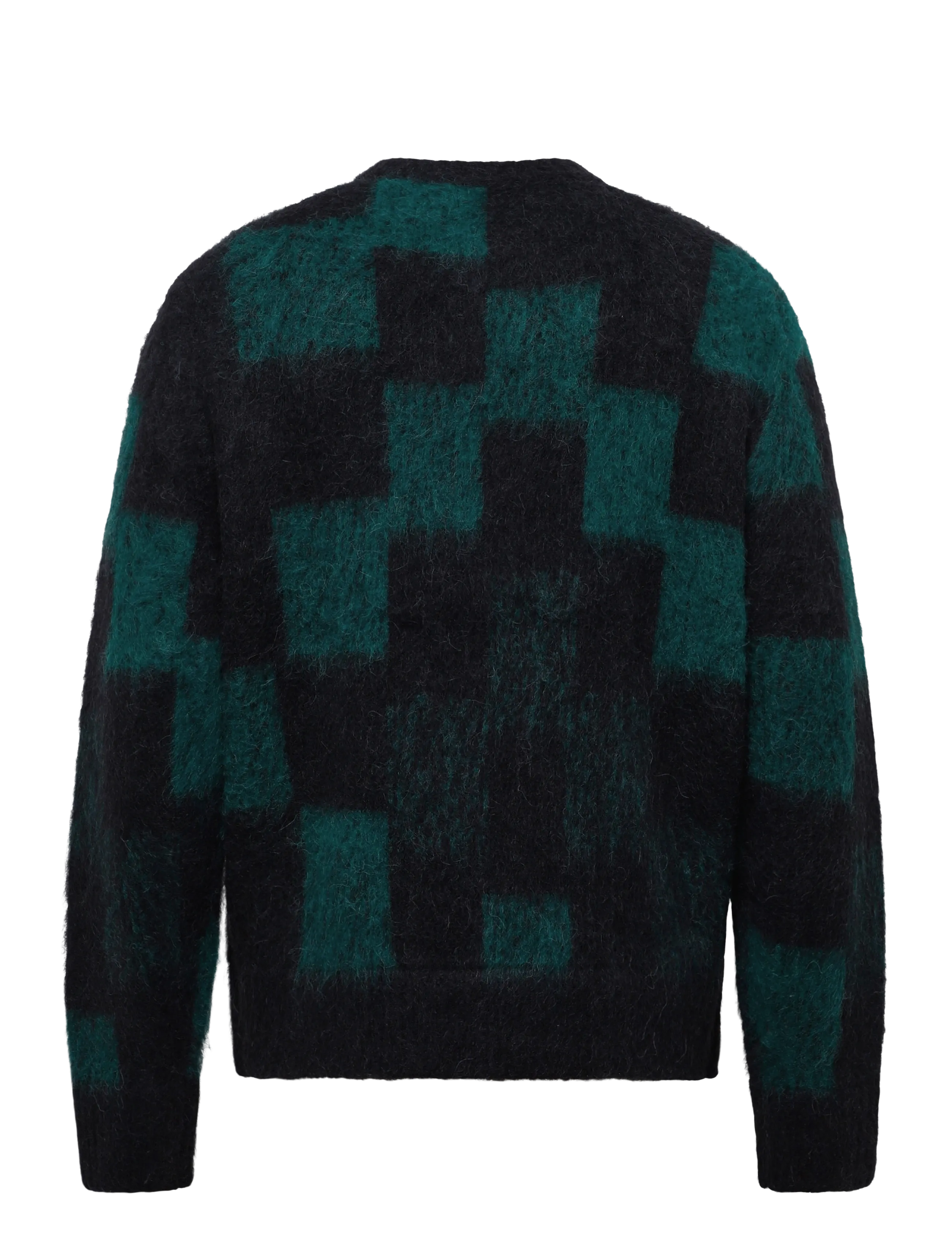 J. Lindeberg - Hank Hairy Graphic Knit Crew - rundhalsad - pixel stacked forest biome - 2