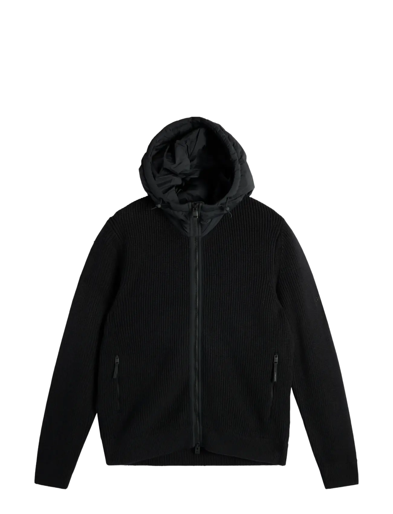 J. Lindeberg Dorin Knit Hood Hybrid Jacket - Riided - BLACK / black