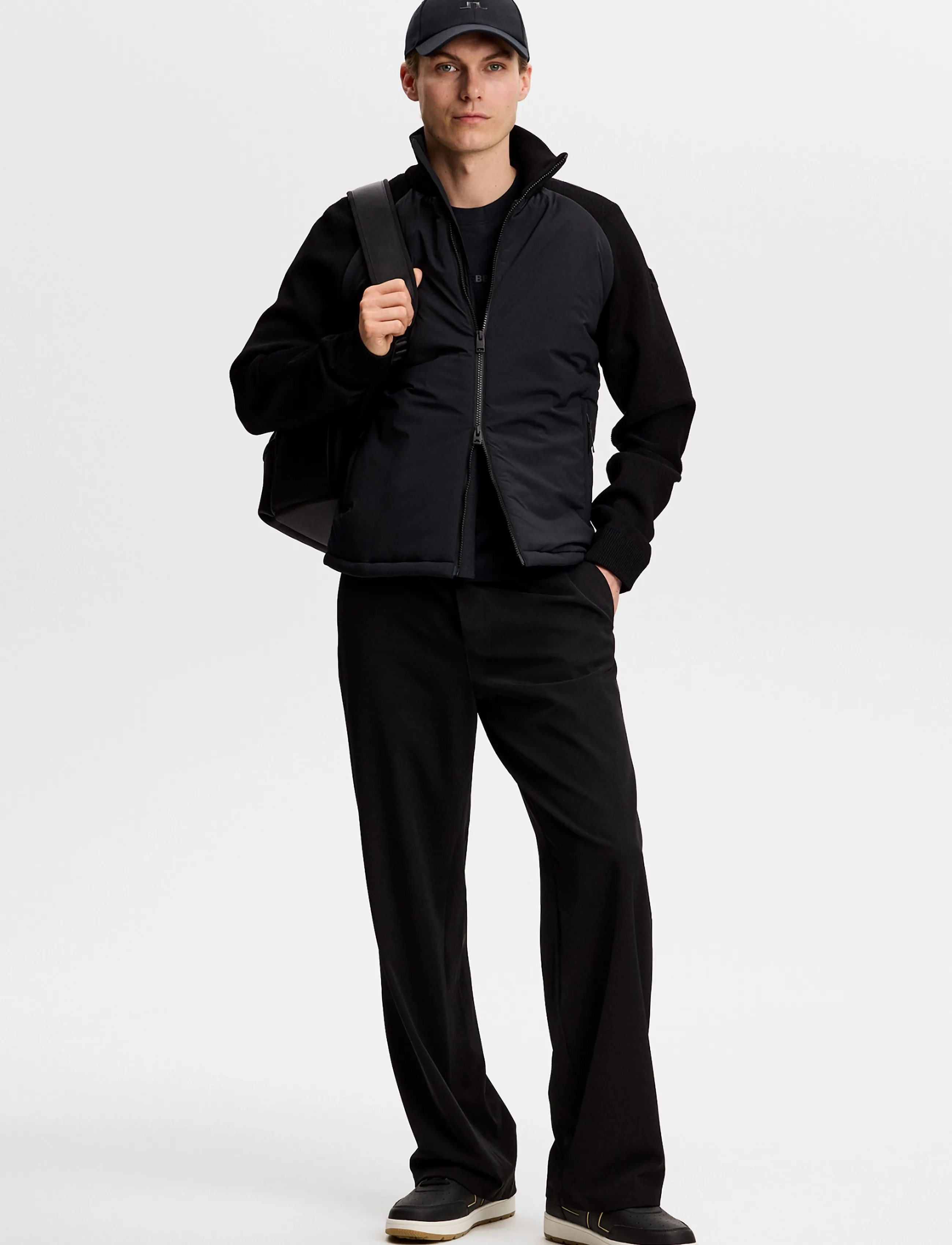 J. Lindeberg - Aeron Knit Hybrid Jacket - hübriidjoped - black - 3