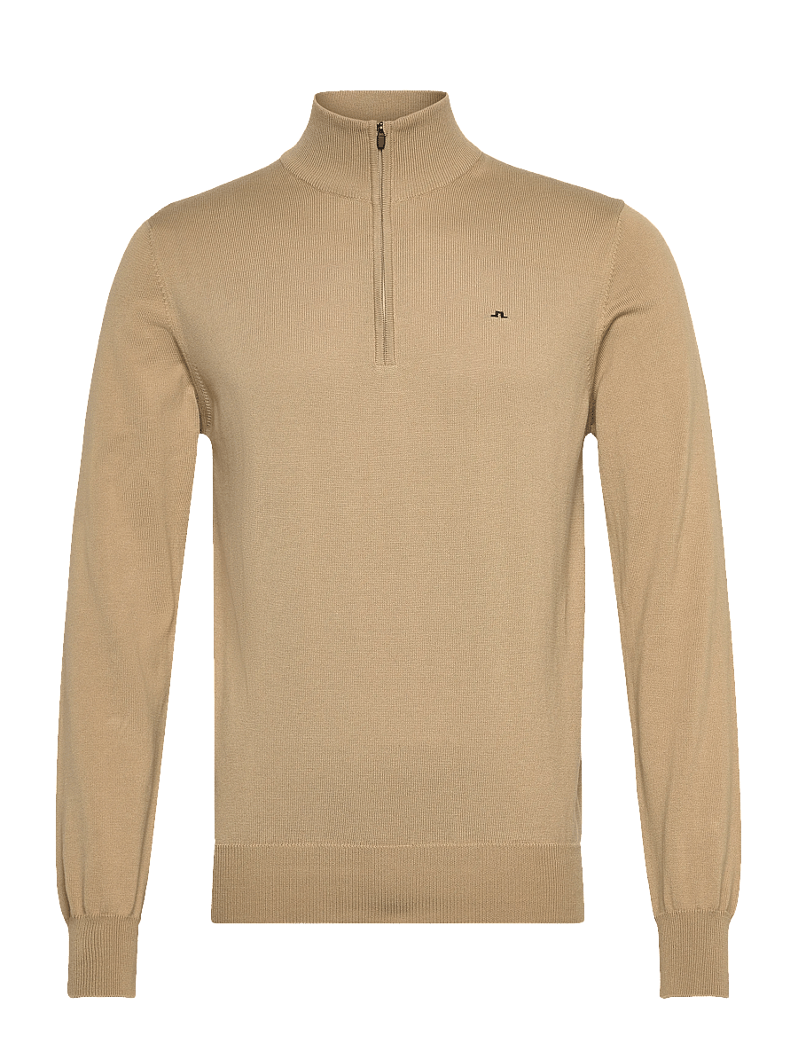 J. Lindeberg - M Cotton Quarter Zip - pullover mit halbem reißverschluss - batique khaki - 1