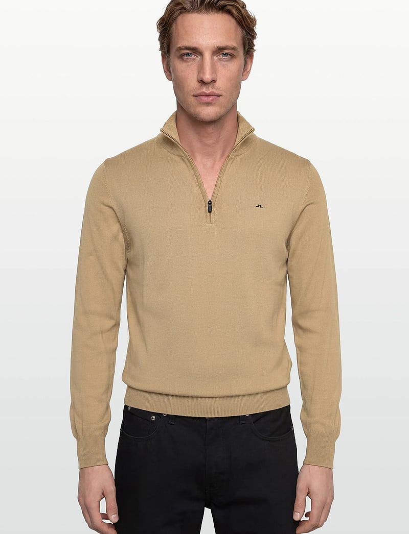 J. Lindeberg - M Cotton Quarter Zip - pullover mit halbem reißverschluss - batique khaki - 3