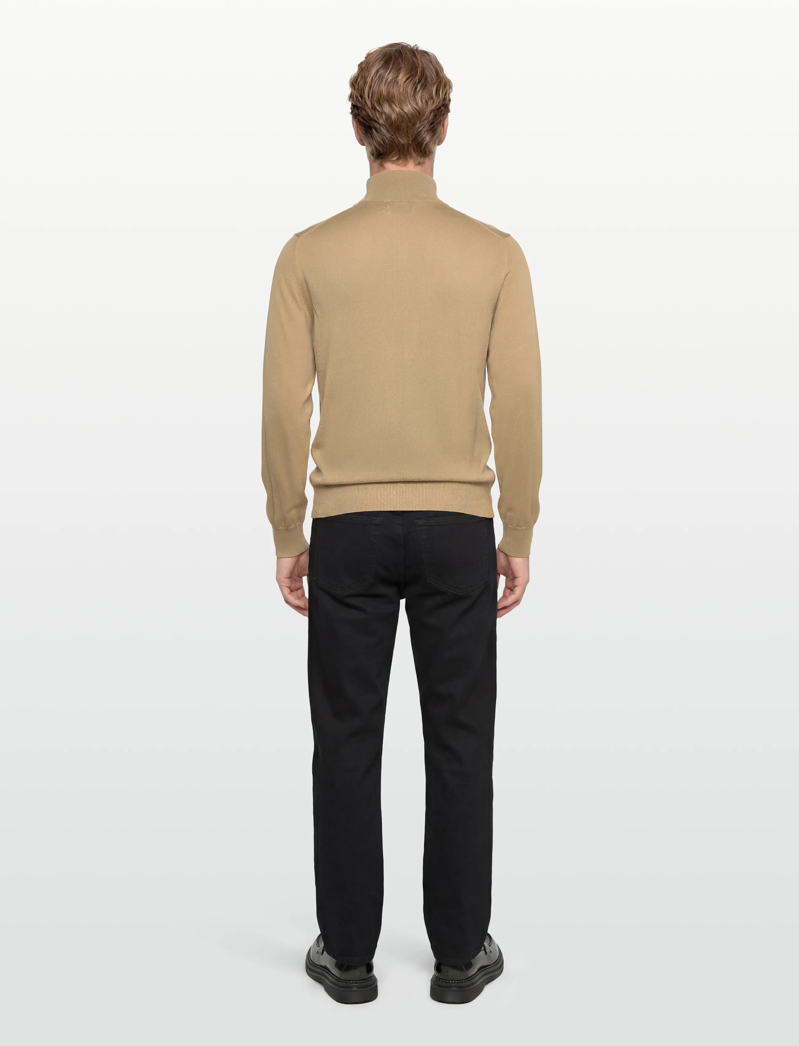 J. Lindeberg - M Cotton Quarter Zip - half zip jumpers - batique khaki - 4
