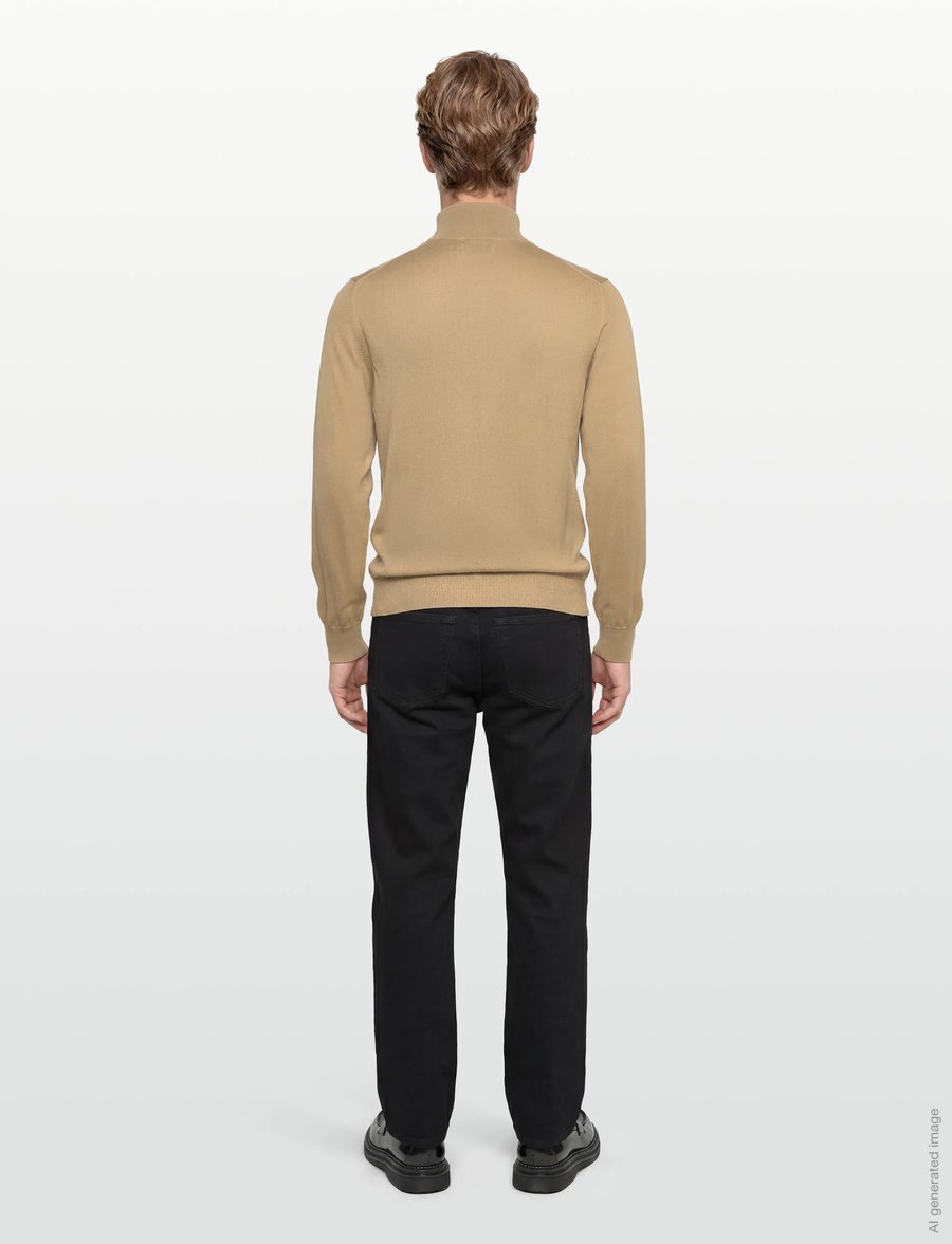 J. Lindeberg - M Cotton Quarter Zip - pullover mit halbem reißverschluss - batique khaki - 4