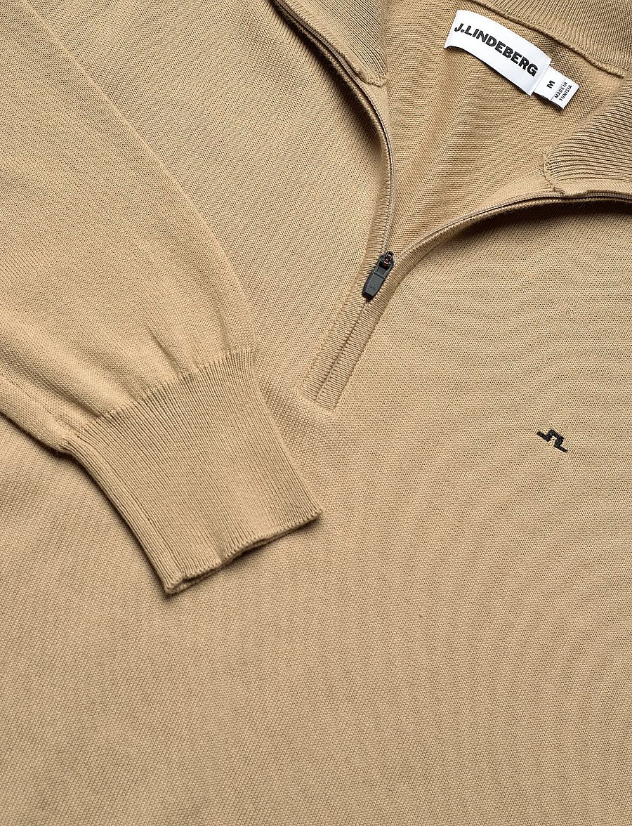 J. Lindeberg - M Cotton Quarter Zip - pullover mit halbem reißverschluss - batique khaki - 5